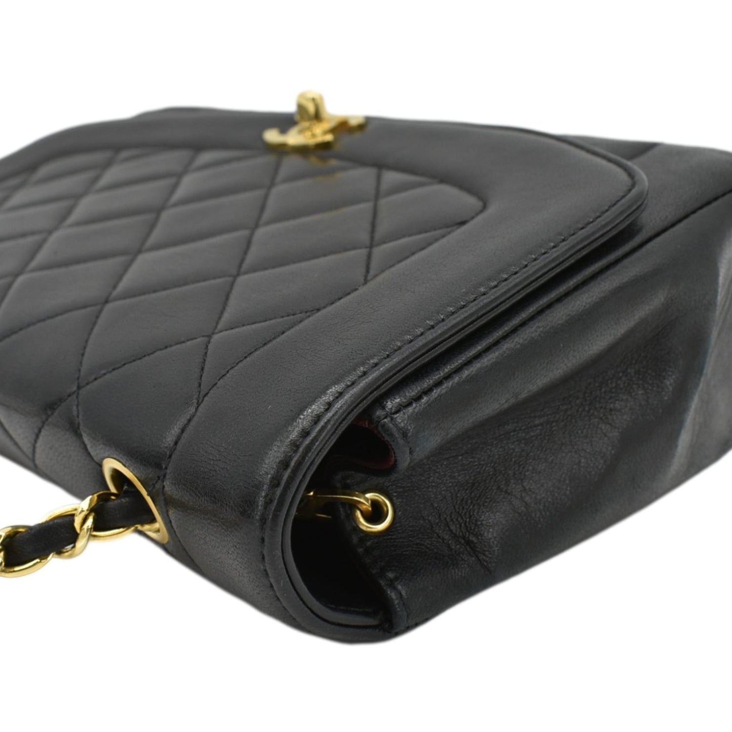 CHANEL Diana Flap  Quilted Leather Shoulder Bag Black