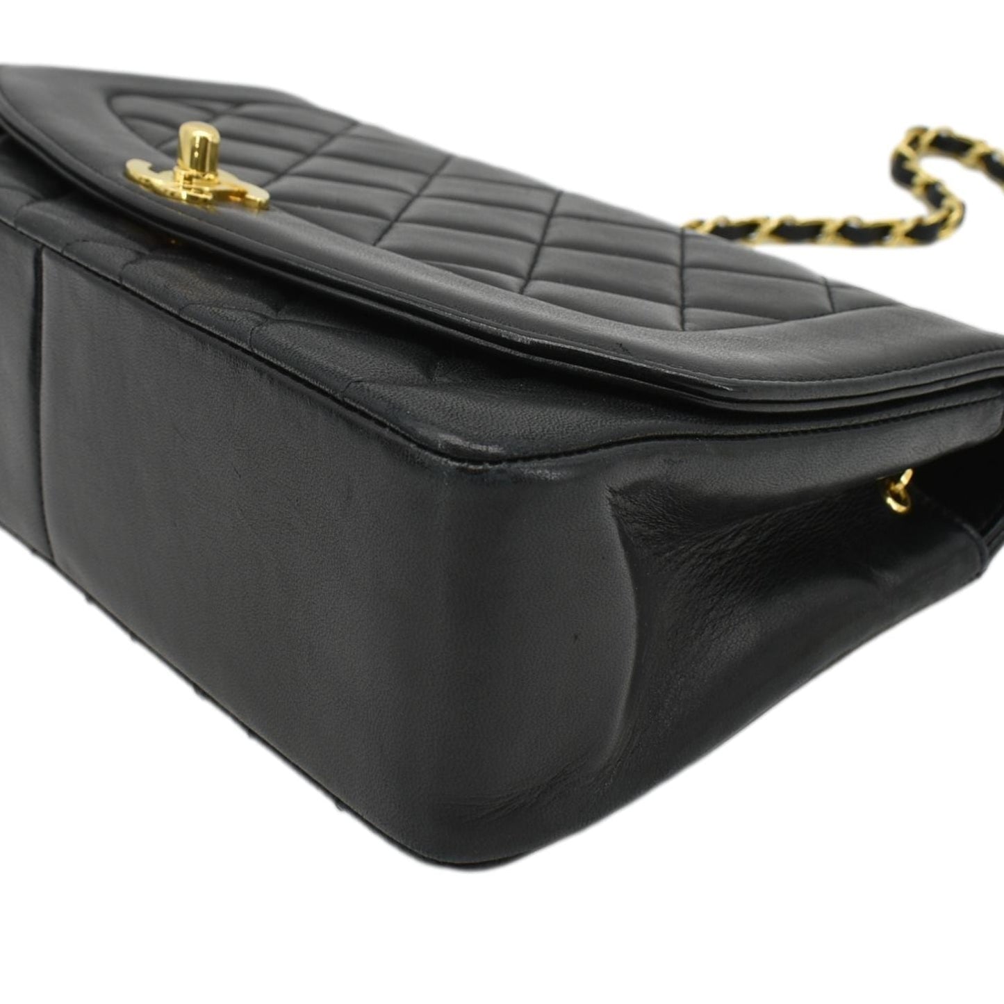 CHANEL Diana Flap  Quilted Leather Shoulder Bag Black