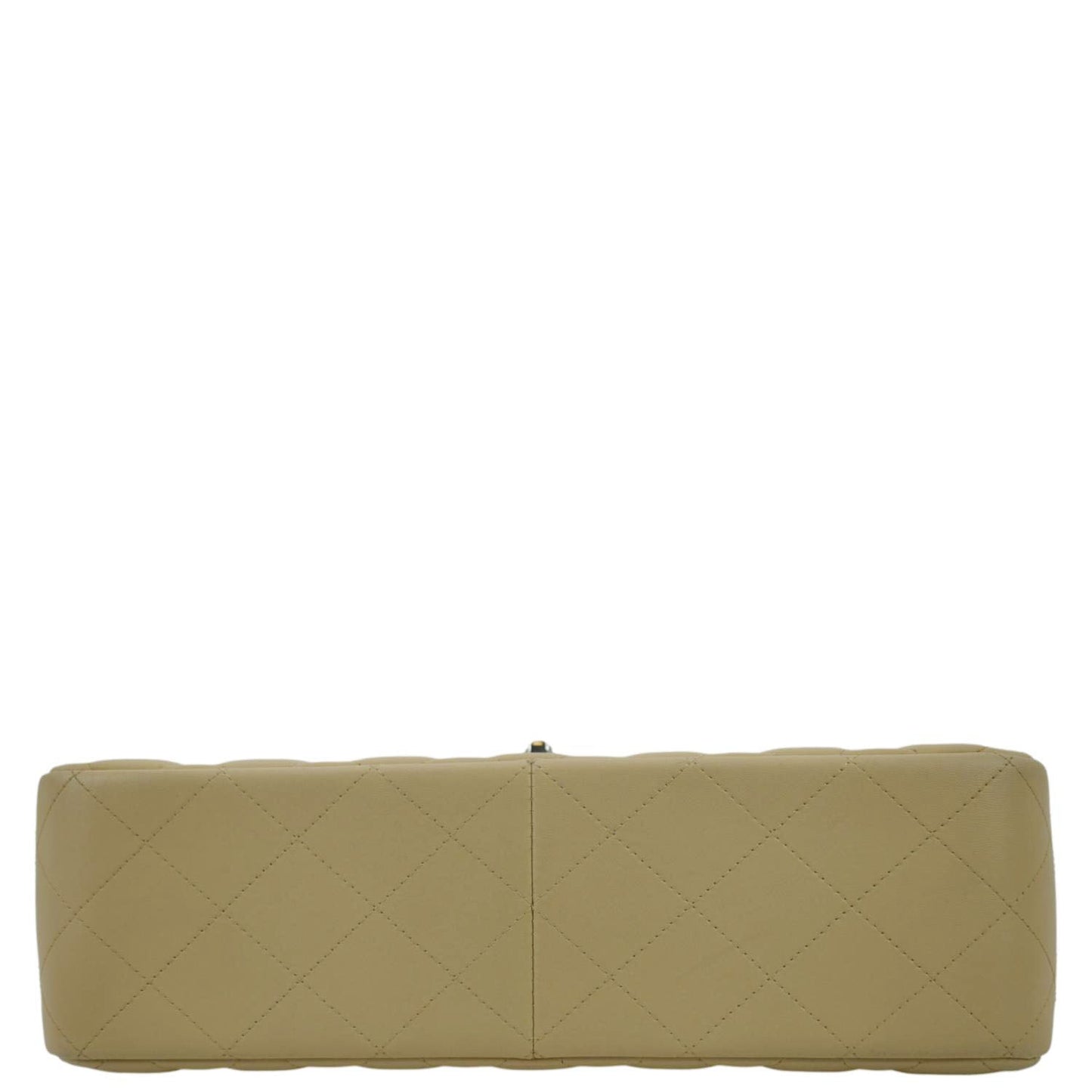 CHANEL Classic Jumbo Double Flap Quilted Leather Shoulder Bag Beige