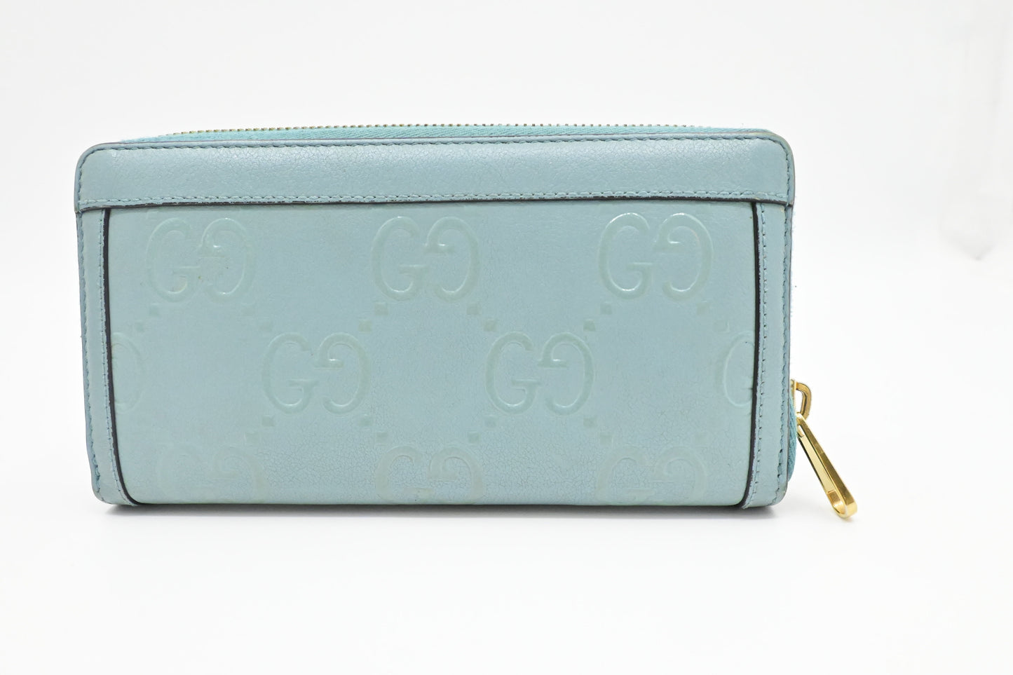 Gucci Long Zippy Wallet in Light Blue Leather
