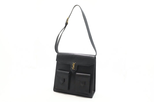 YSL Saint Laurent Shoulder Bag in Black Leather