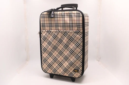 Burberry Luggage in Brown Checked Canvas
