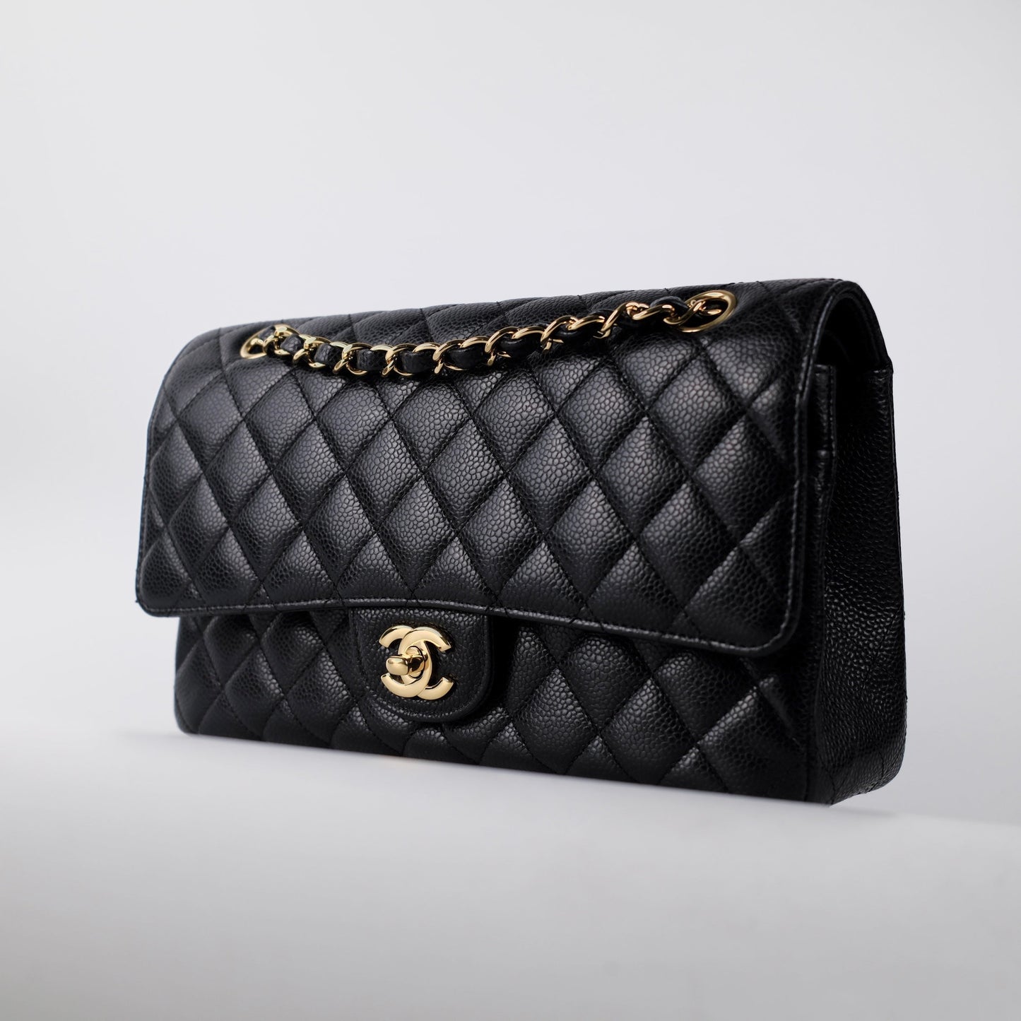 Chanel Medium M/L Caviar Classic Flap Black 23 series