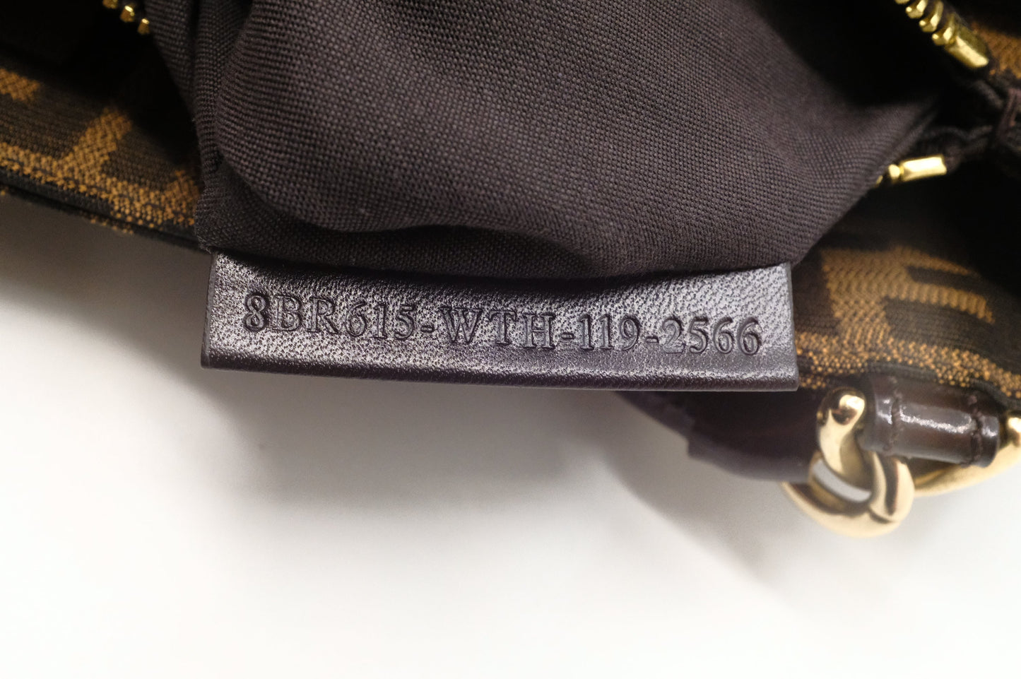 Fendi Mia Small Shoulder Bag in Zucca Canvas and Patent Leather