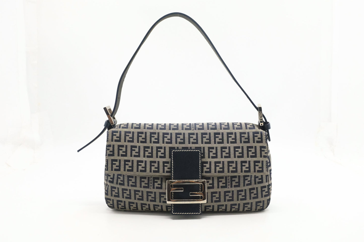 Fendi Baguette in Navy Zucca Canvas