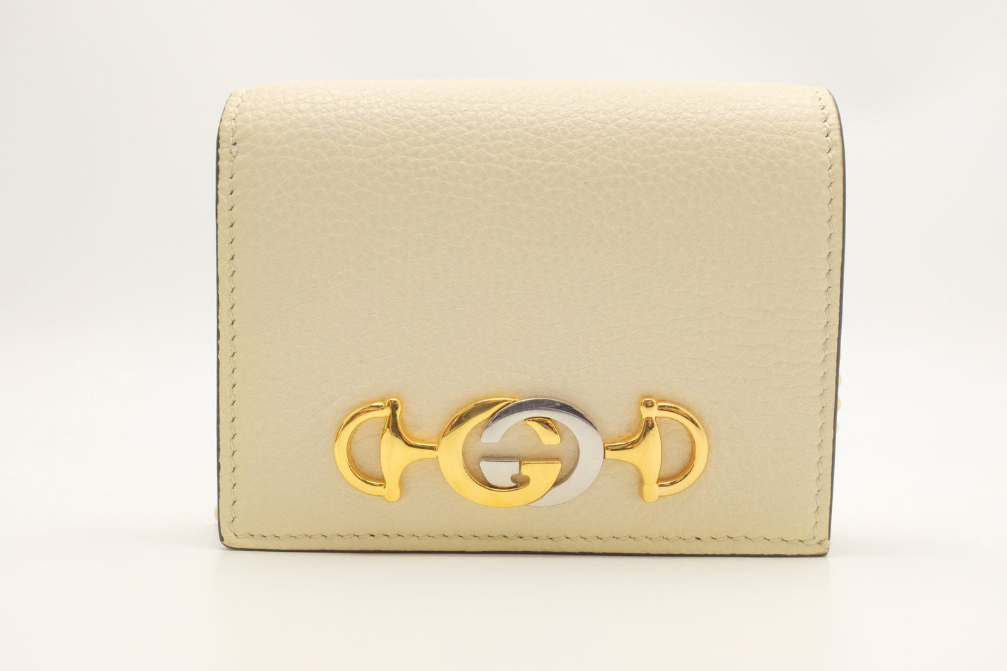 Gucci Zumi Chain Wallet in Cream Leather