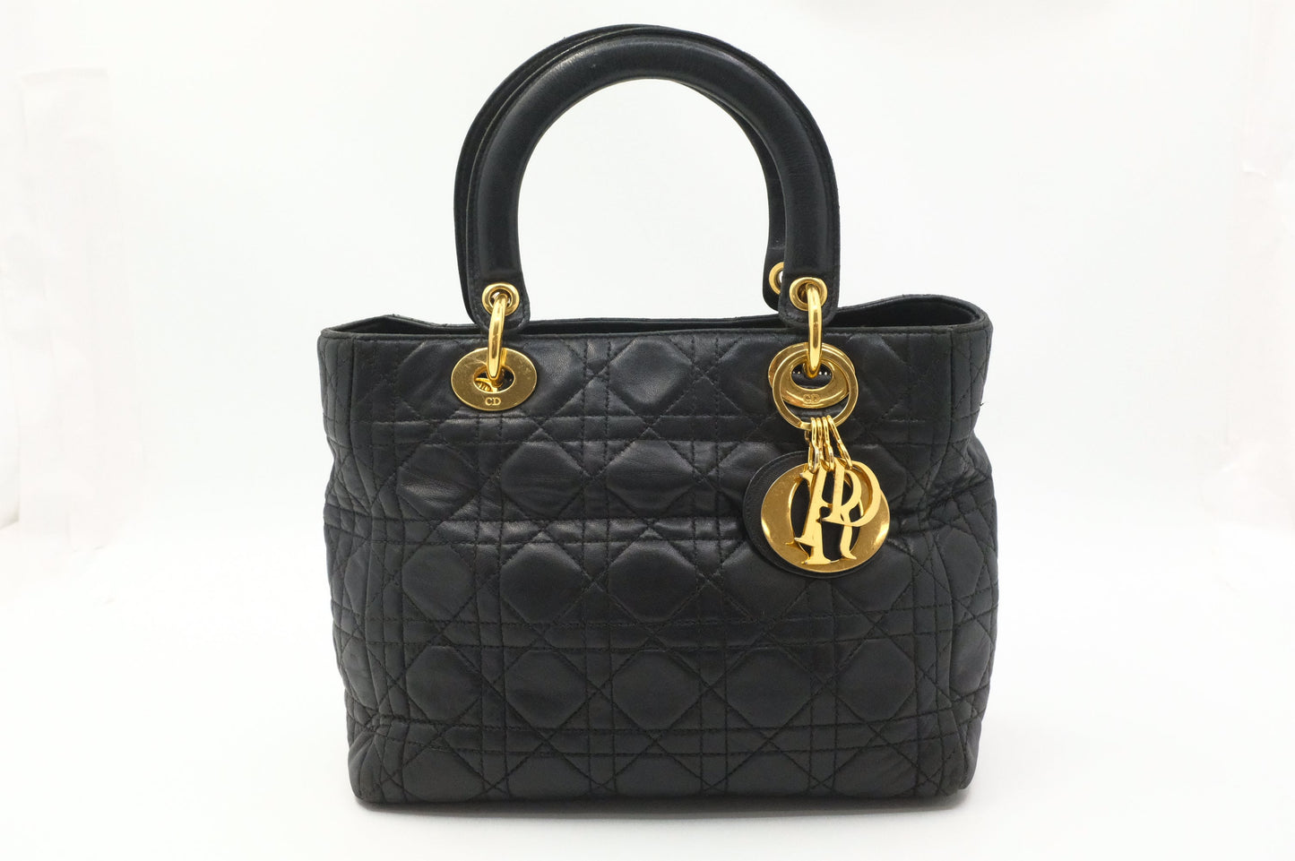 Dior Medium Lady Dior in Black Cannage Leather