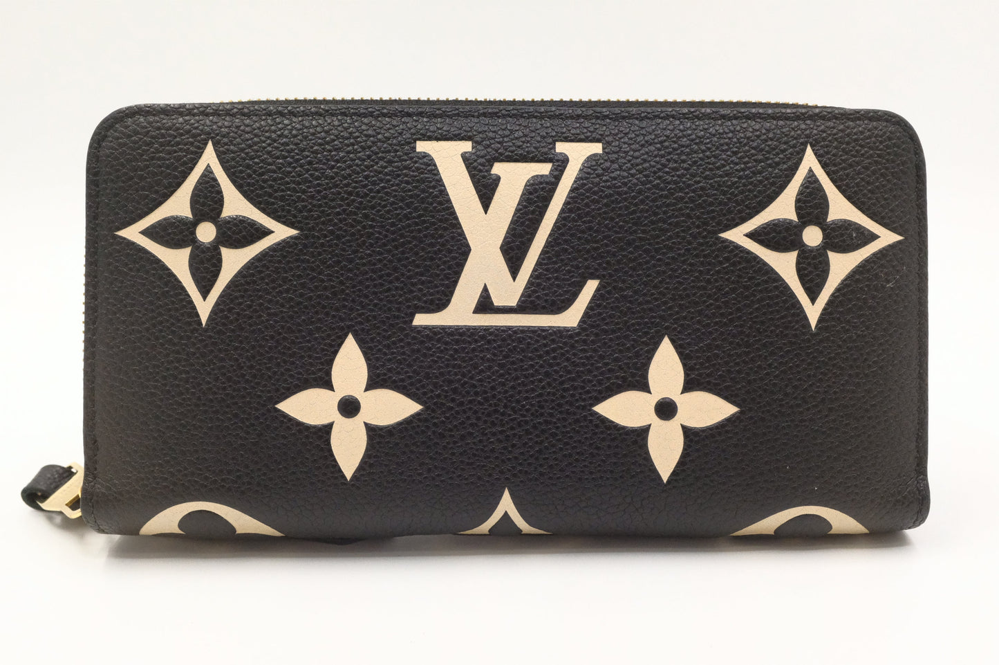 Louis Vuitton Long Zippy Wallet in Black and Beige Bicolor Empreinte Leather