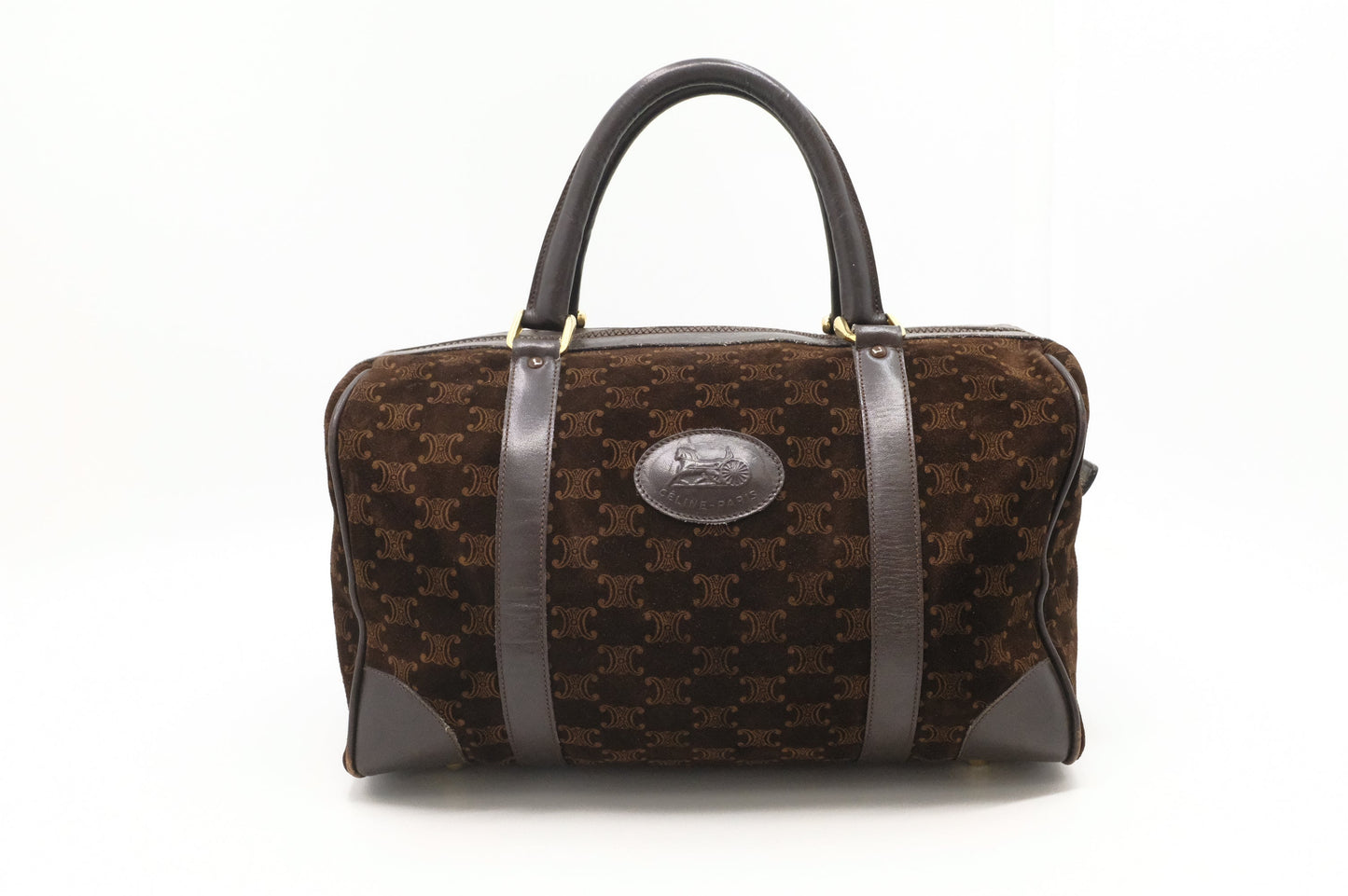 Celine Boston Bag in Brown Suede