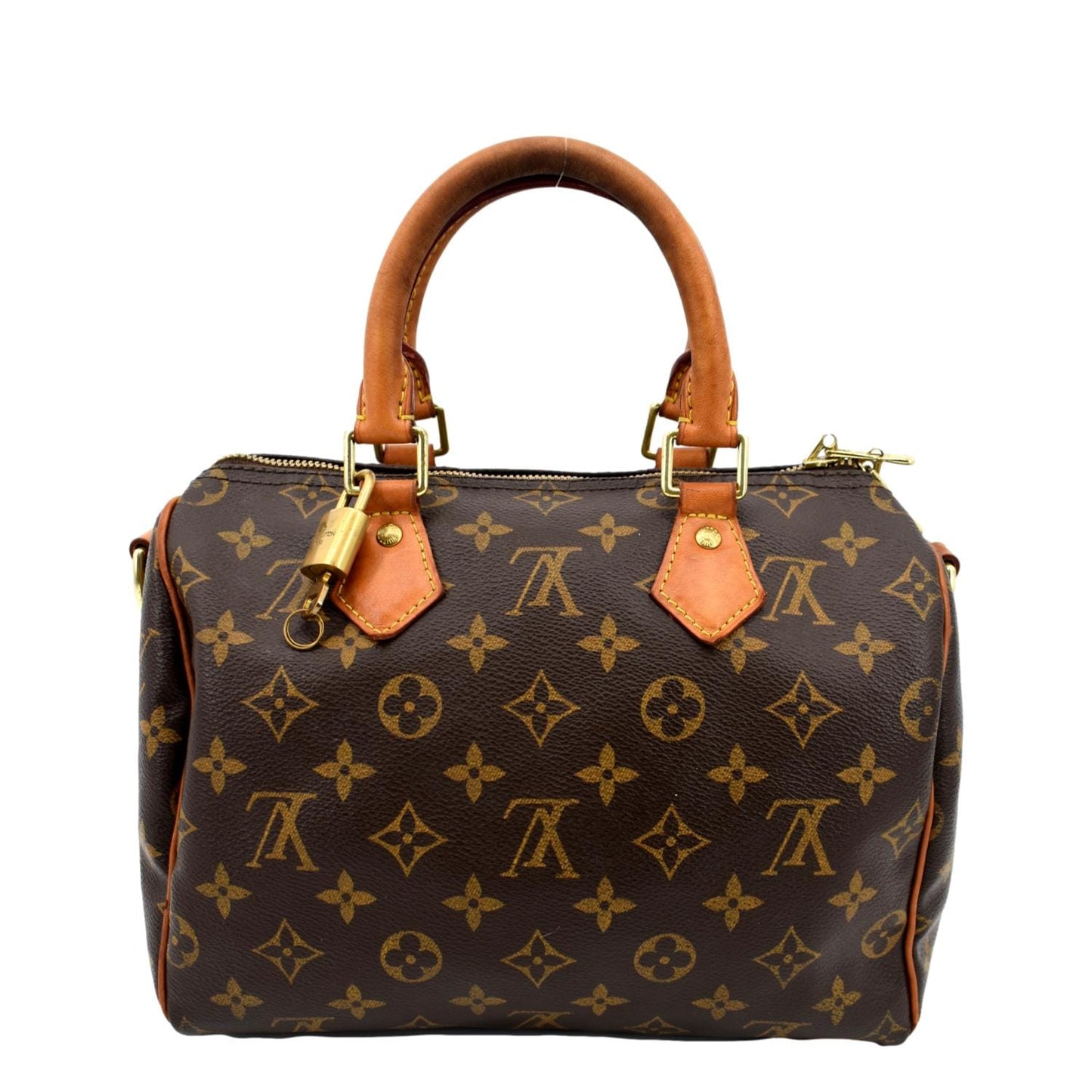 LOUIS VUITTON  25 Monogram Canvas Satchel Bag Brown