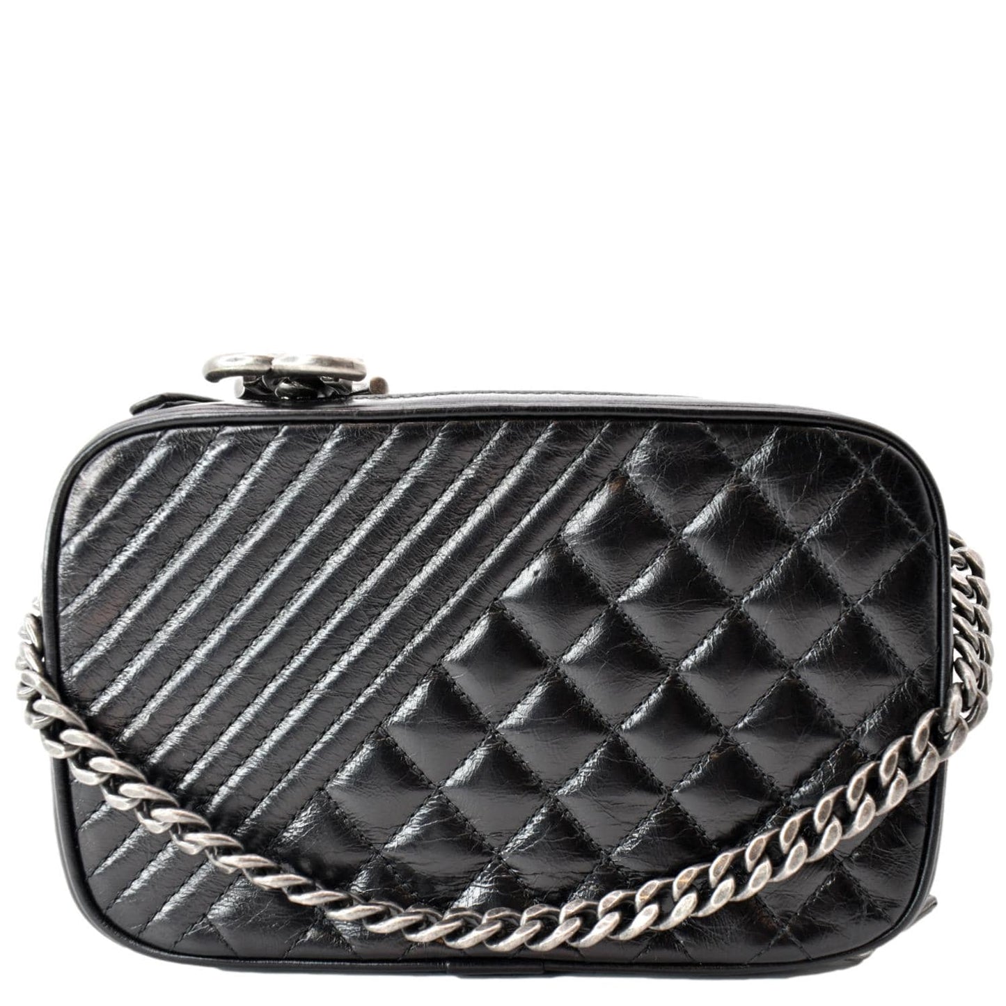 CHANEL Coco Boy Small Quilted Lambskin Camera Case Shoulder Bag Black - Hot Deals
