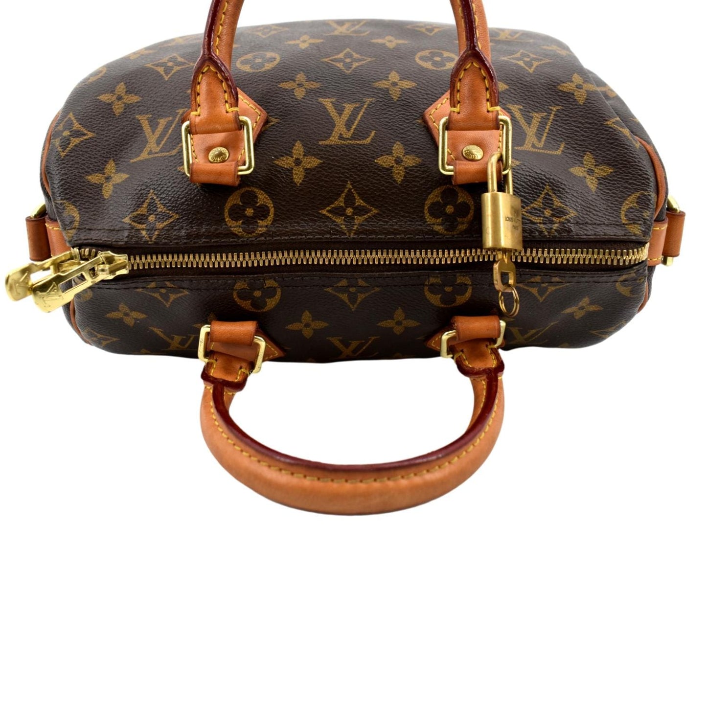 LOUIS VUITTON  25 Monogram Canvas Satchel Bag Brown
