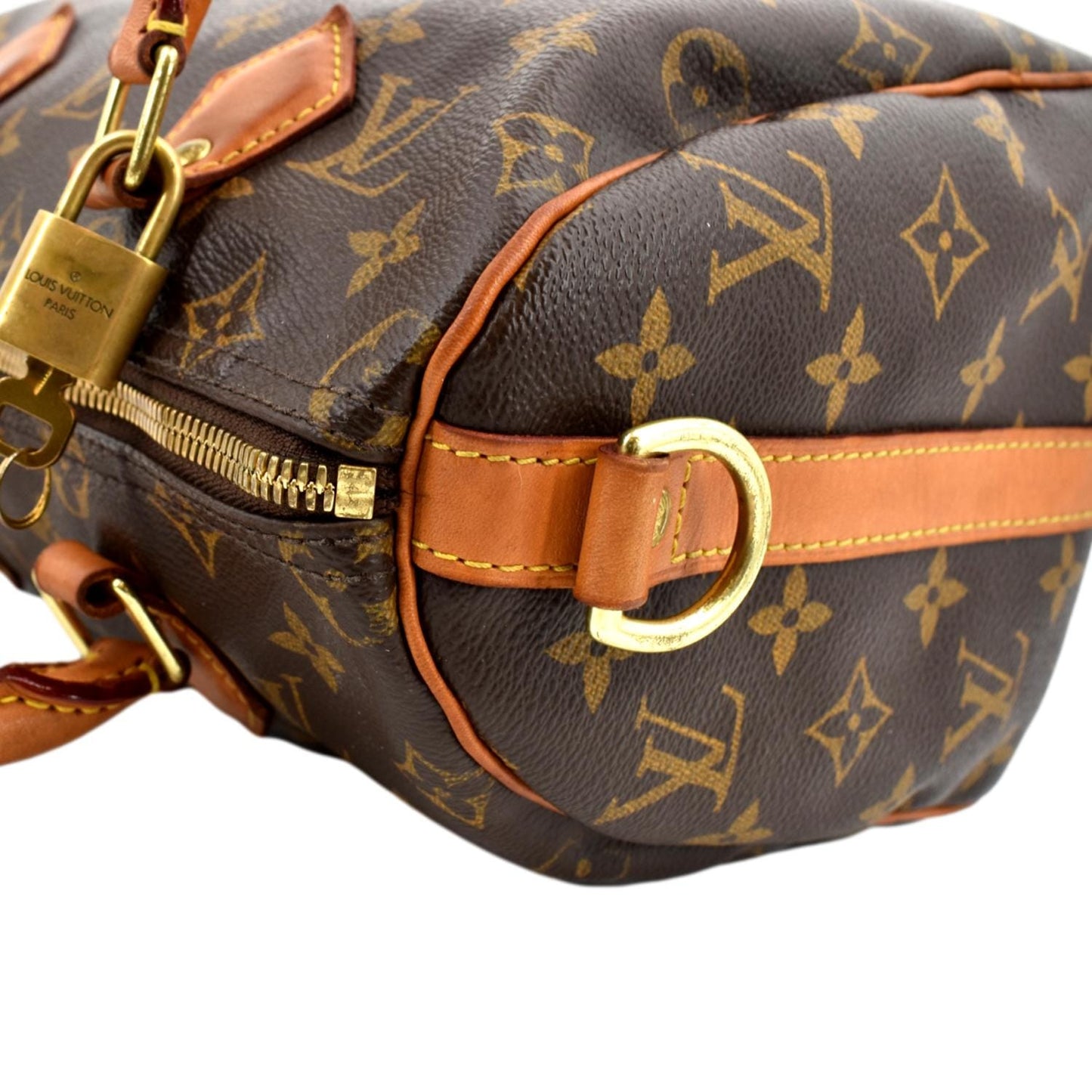 LOUIS VUITTON  25 Monogram Canvas Satchel Bag Brown