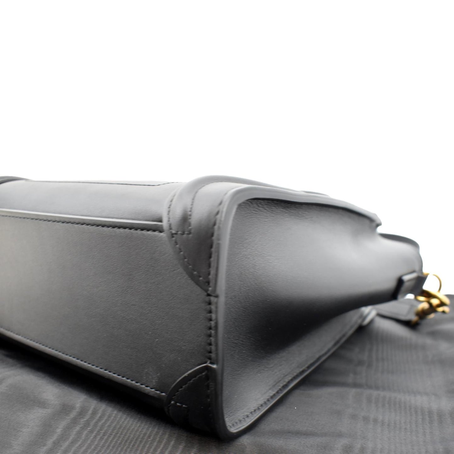 CELINE Nano Luggage Smooth Leather Tote Crossbody Bag Black