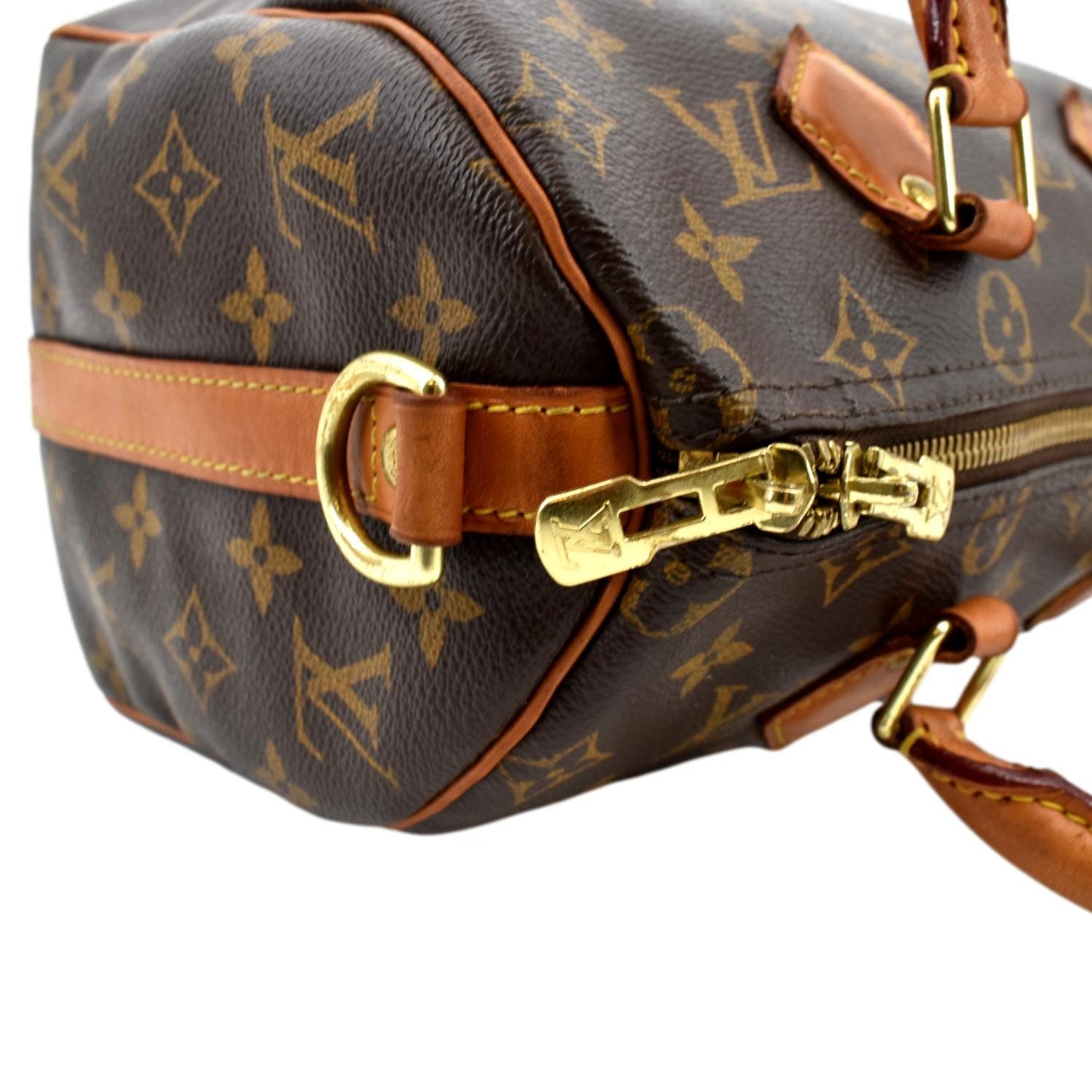 LOUIS VUITTON  25 Monogram Canvas Satchel Bag Brown