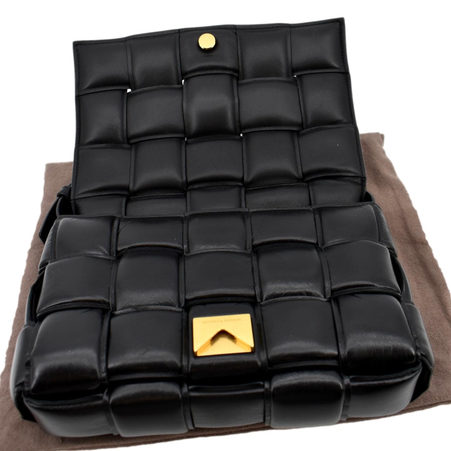 BOTTEGA VENETA Padded Cassette Leather Crossbody Bag Black