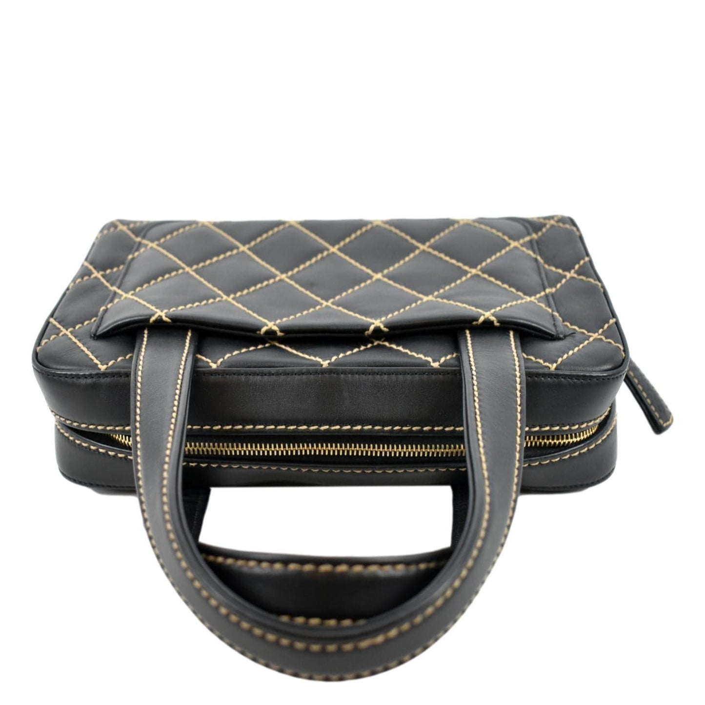 CHANEL CC Wild Stitch  Calfskin Leather Tote Bag Black