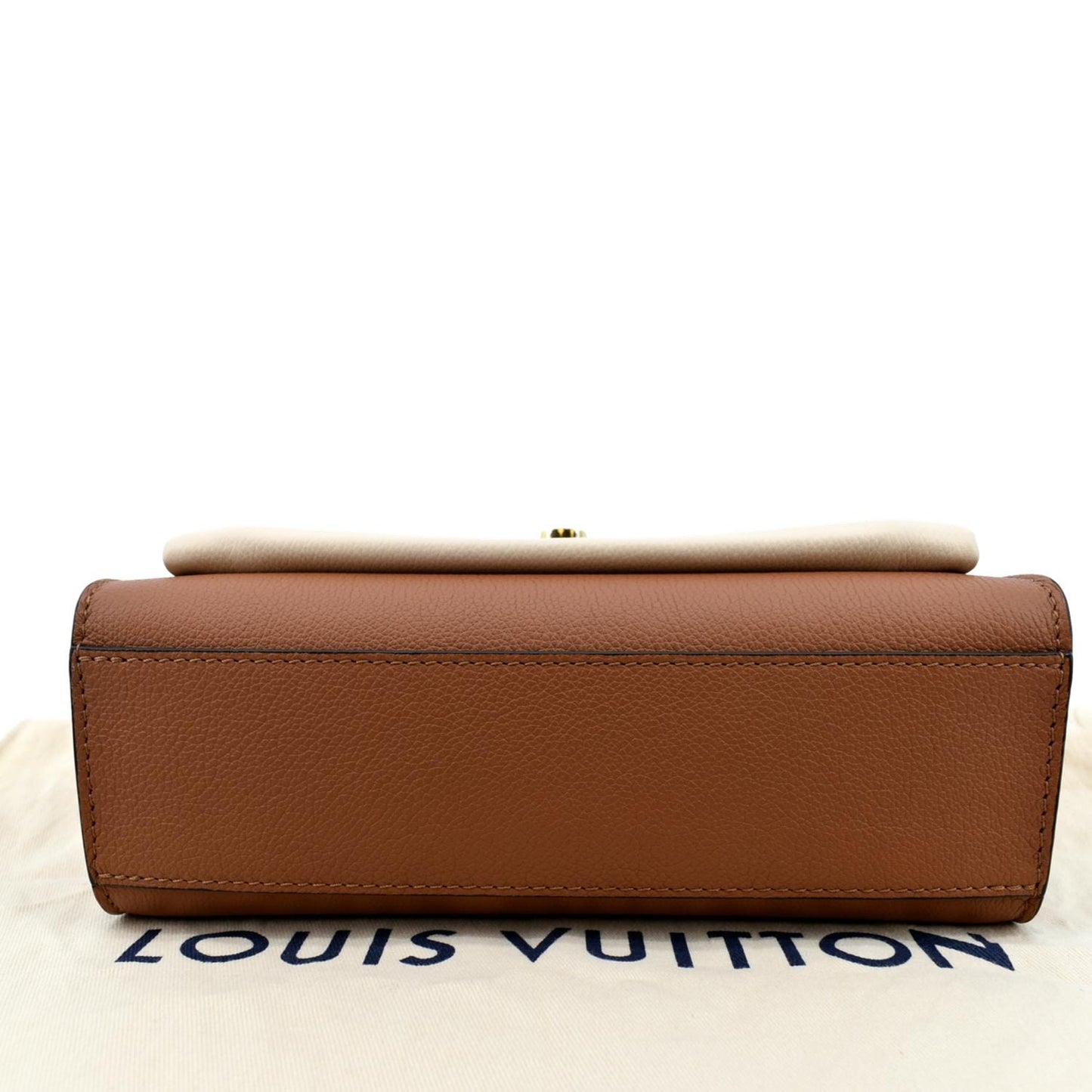 LOUIS VUITTON My Lockme Chain Leather Shoulder Bag Chataigne