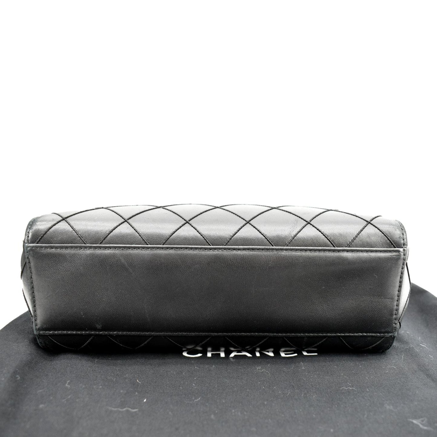 CHANEL Small  Lambskin Leather Handbag Black