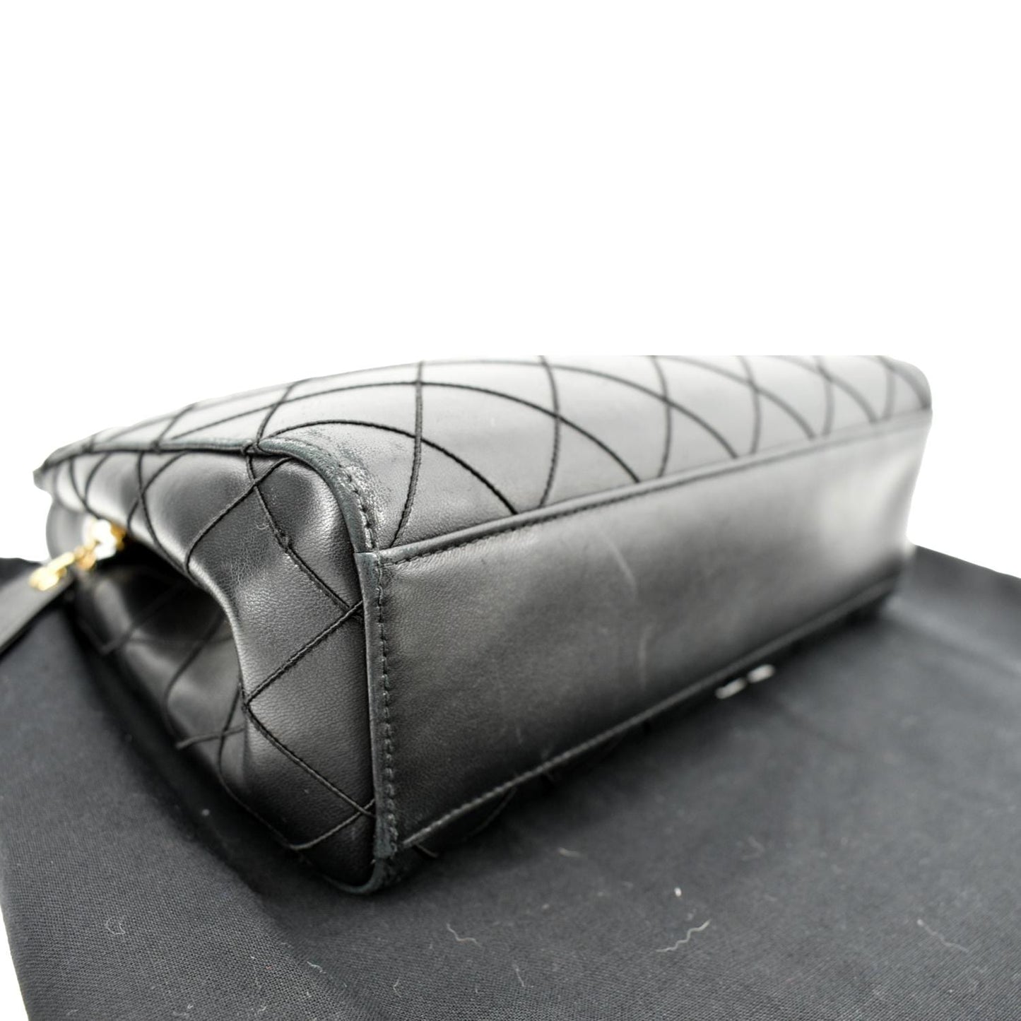 CHANEL Small  Lambskin Leather Handbag Black
