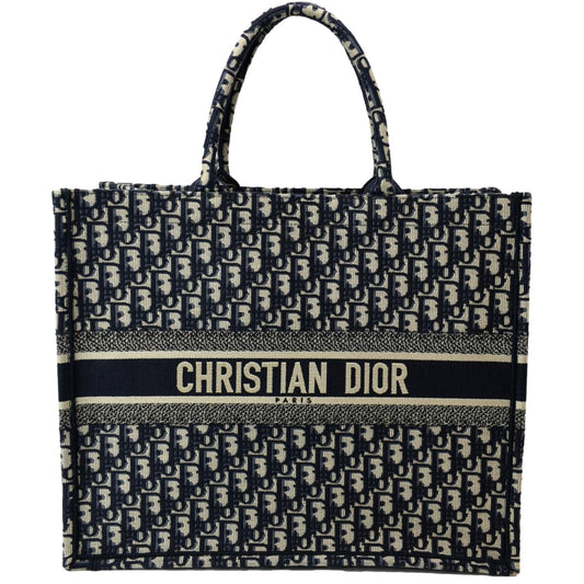CHRISTIAN DIOR Large Book Oblique Embroidered Canvas Tote Bag Multicolor  - Hot Deals