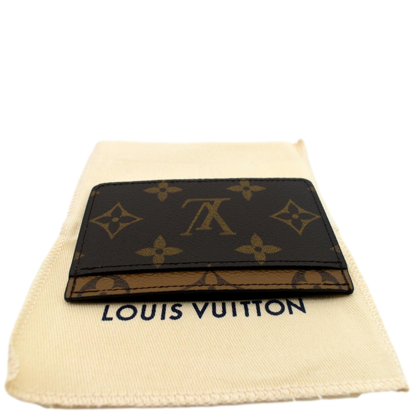 LOUIS VUITTON Card Holder Monogram Canvas Brown