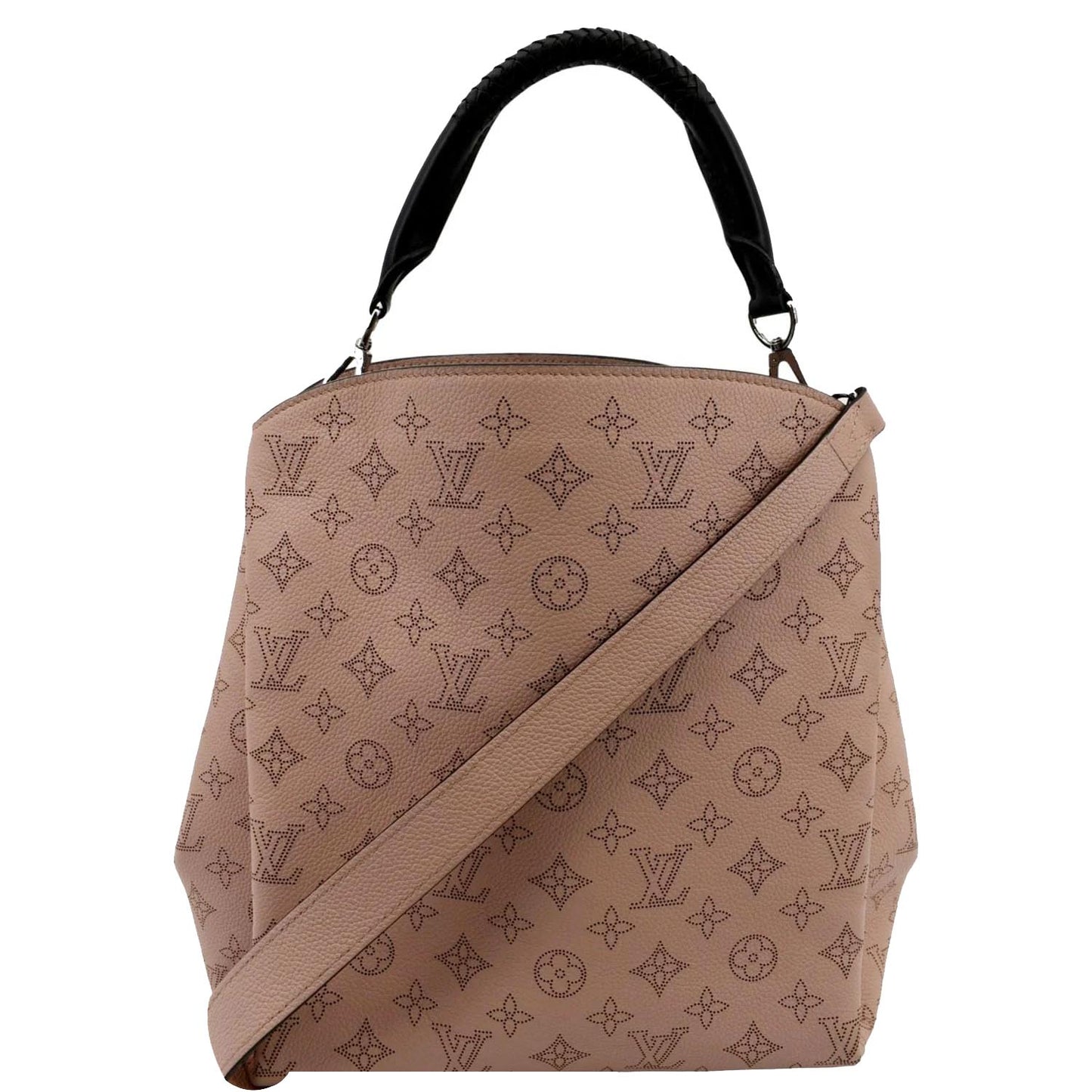 LOUIS VUITTON Babylone Mahina Calfskin Leather Satchel Bag Pink
