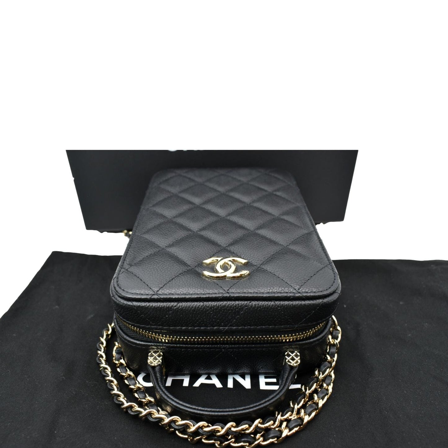 CHANEL Sac Vanity Caviar Leather Shoulder Bag Black - Hot Deals