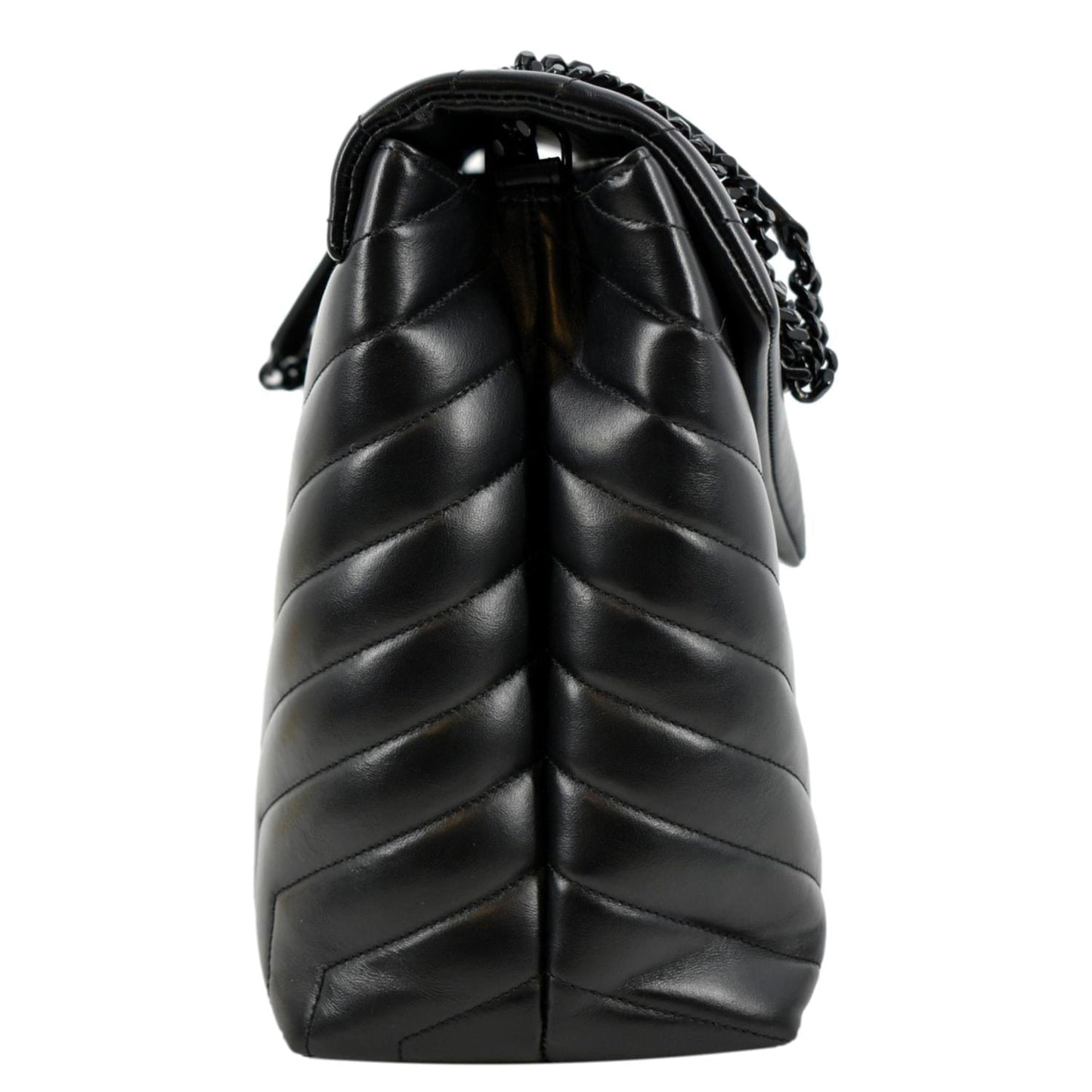 YVES SAINT LAURENT Large Loulou Matelasse Leather Chain Shoulder Bag Black