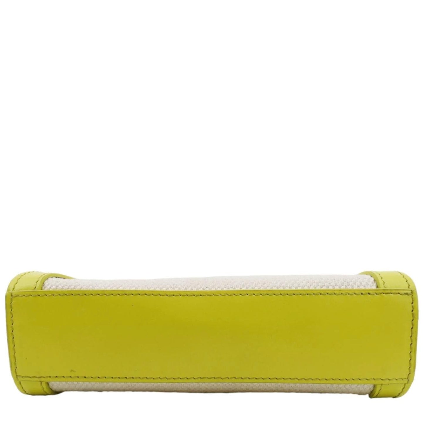 CELINE Mini Vertical Cabas Calfskin Canvas Shoulder Bag Lime