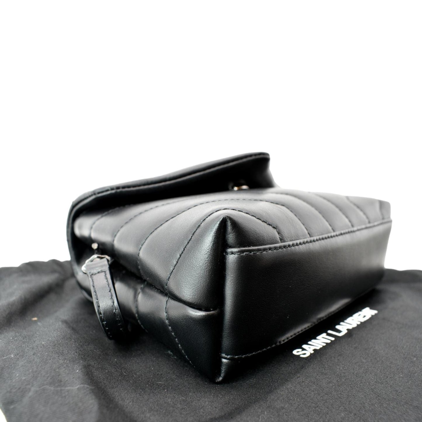 YVES SAINT LAURENT Loulou Toy Matelasse Leather Crossbody Bag Black