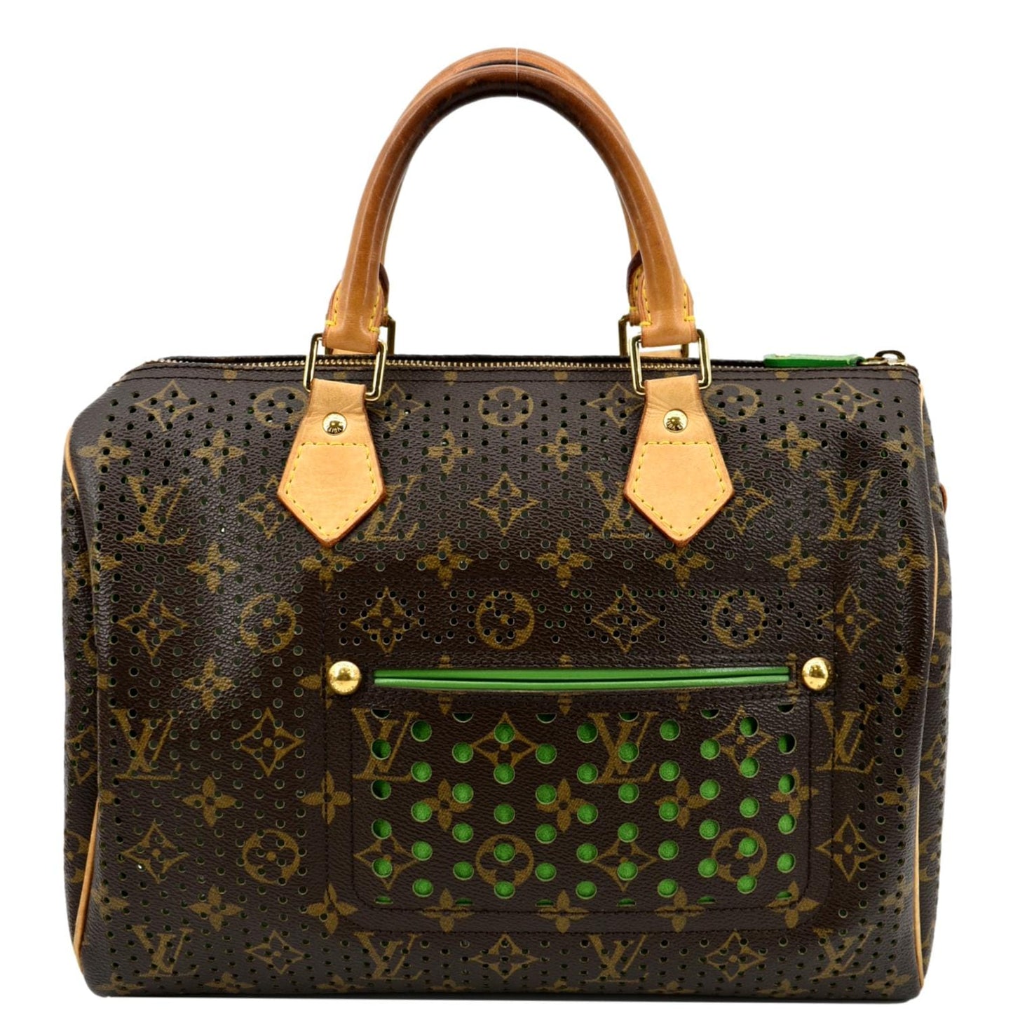 LOUIS VUITTON  Monogram Perforated Satchel Bag Brown
