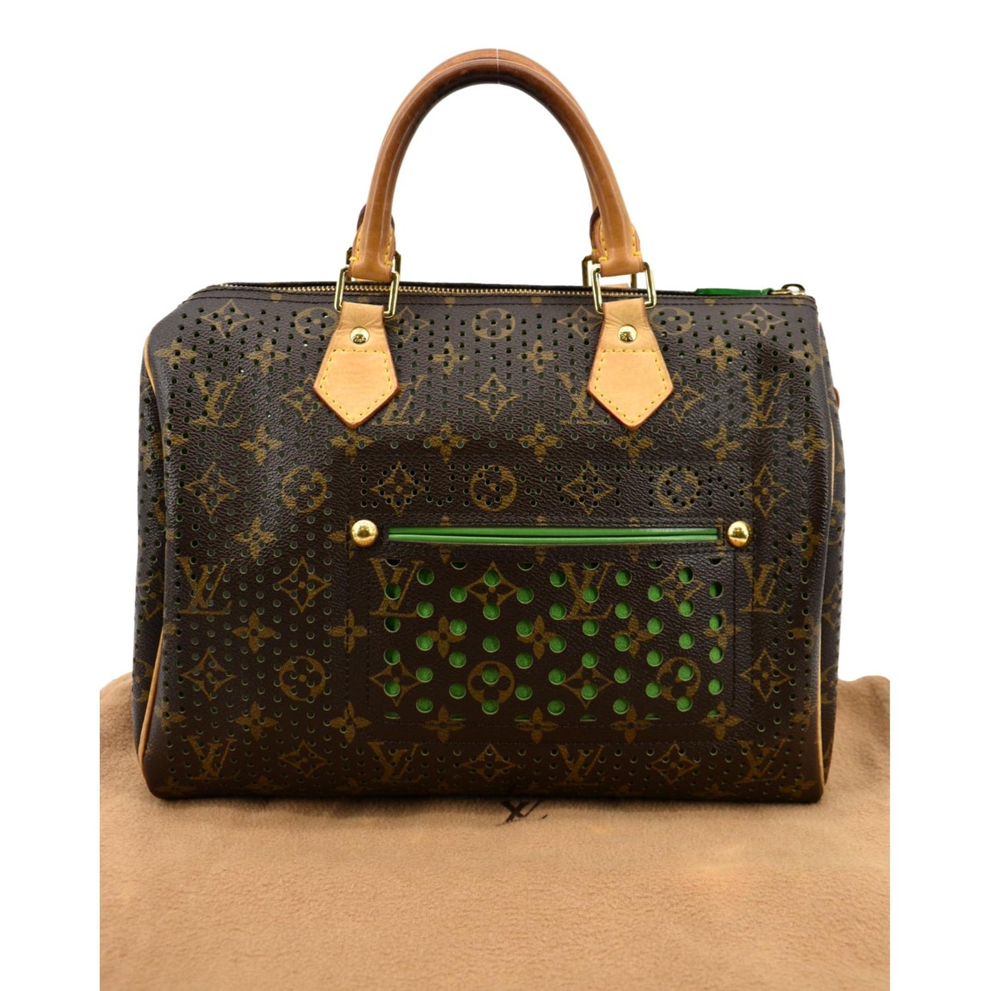 LOUIS VUITTON  Monogram Perforated Satchel Bag Brown