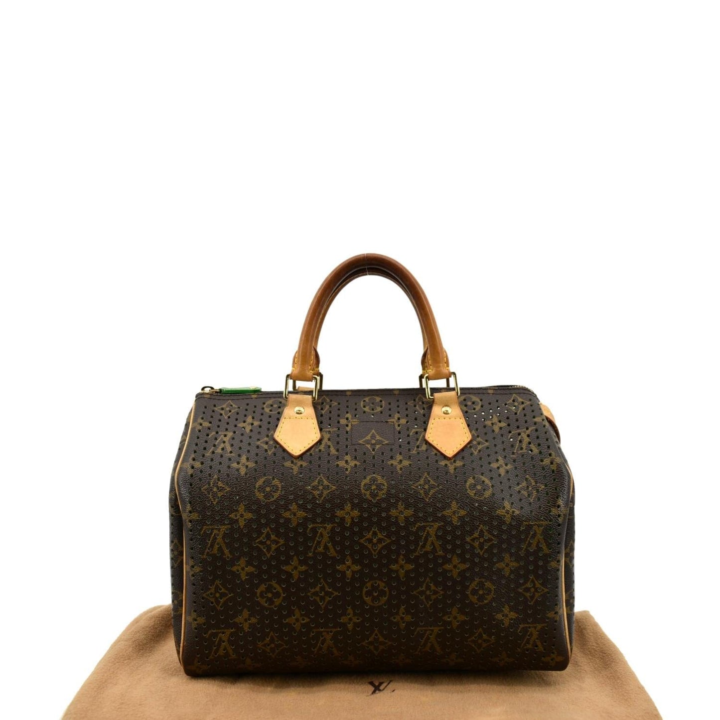 LOUIS VUITTON  Monogram Perforated Satchel Bag Brown