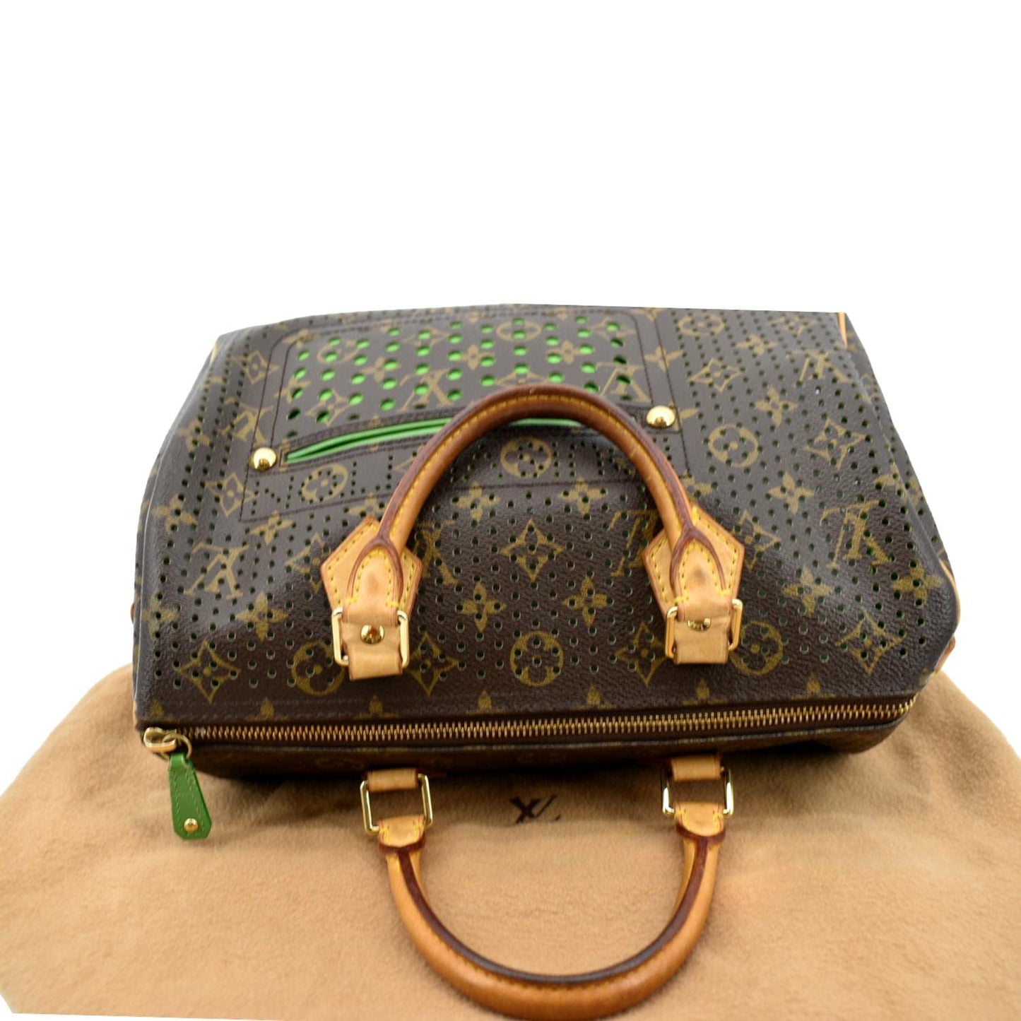 LOUIS VUITTON  Monogram Perforated Satchel Bag Brown