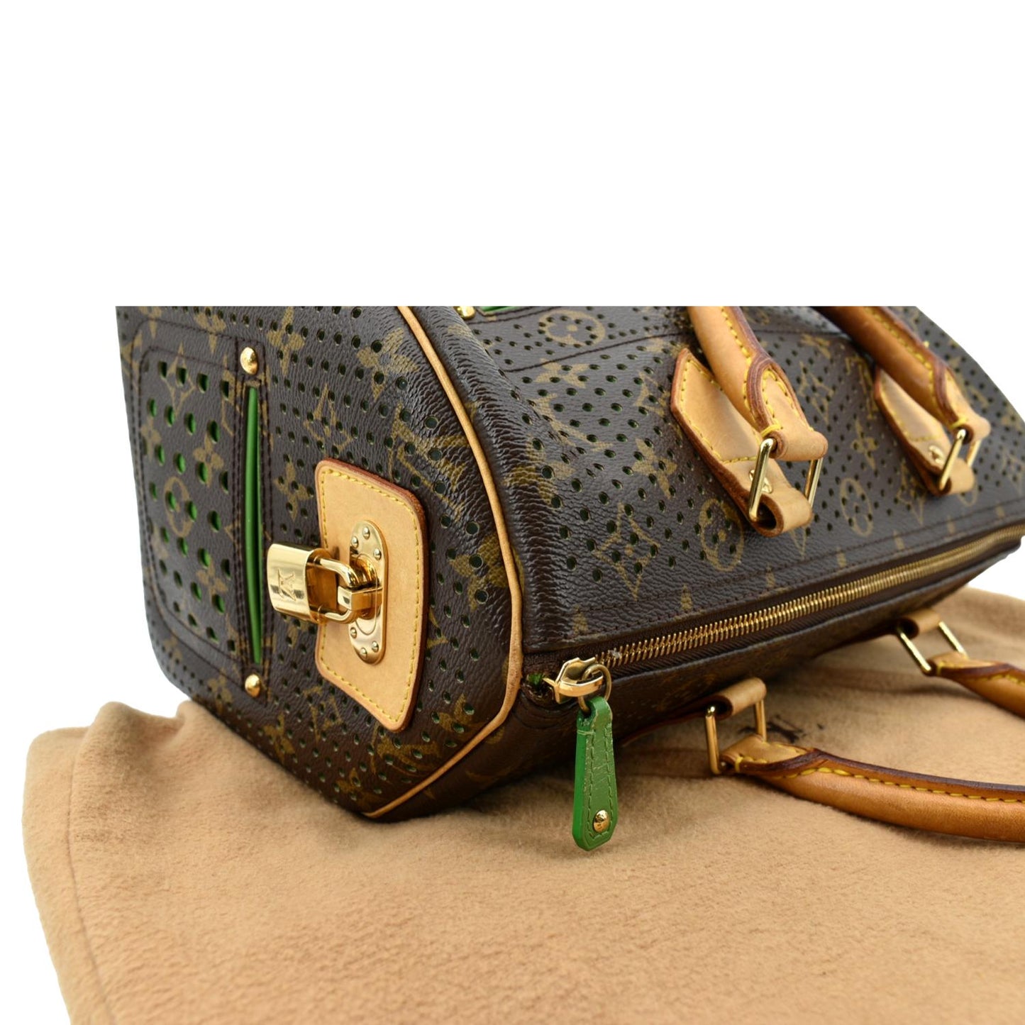 LOUIS VUITTON  Monogram Perforated Satchel Bag Brown
