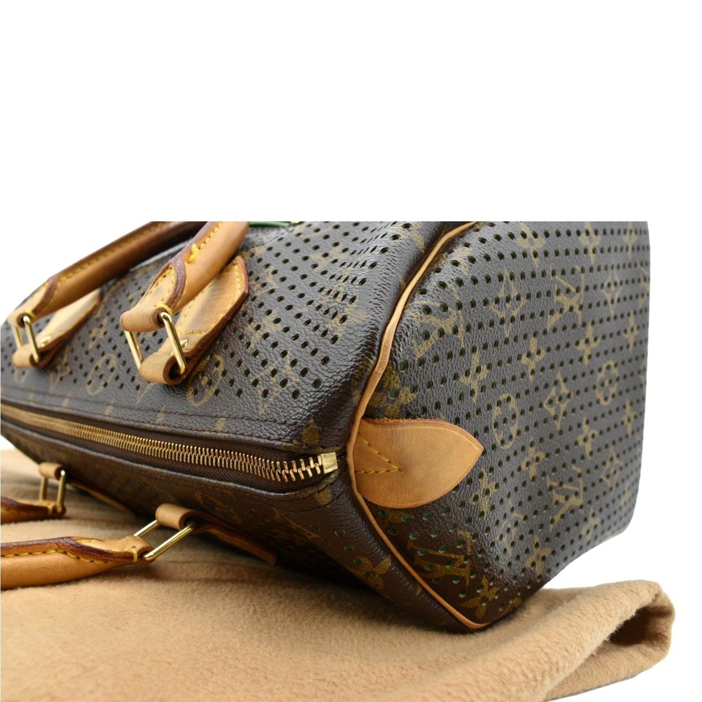 LOUIS VUITTON  Monogram Perforated Satchel Bag Brown