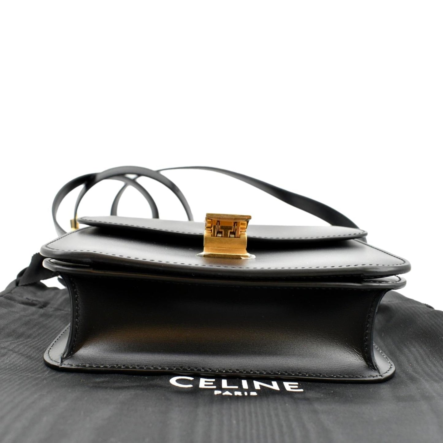CELINE Classic Box Calfskin Leather Crossbody Bag Black