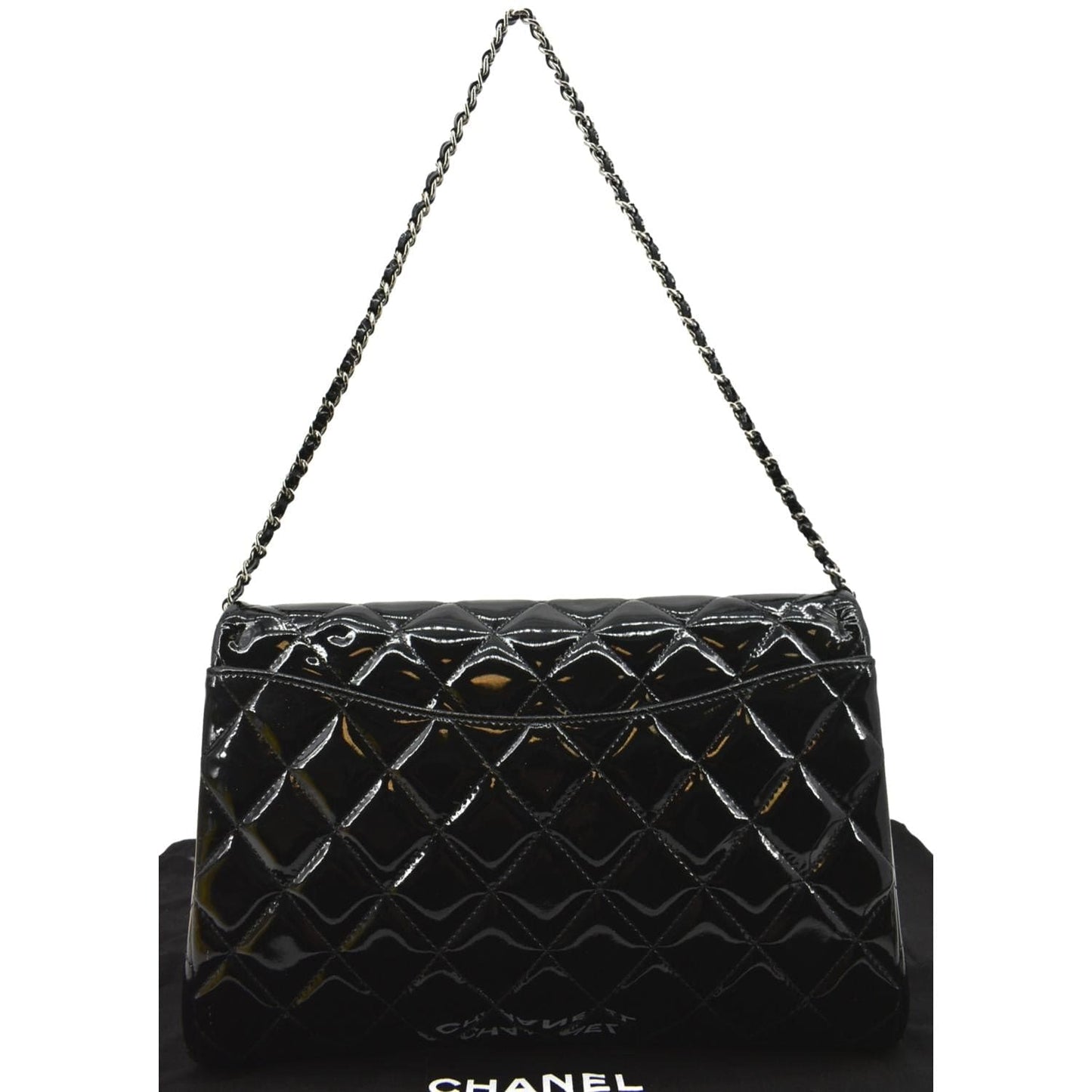 CHANEL Timeless Classic Flap Patent Leather Shoulder Bag Black 17867021