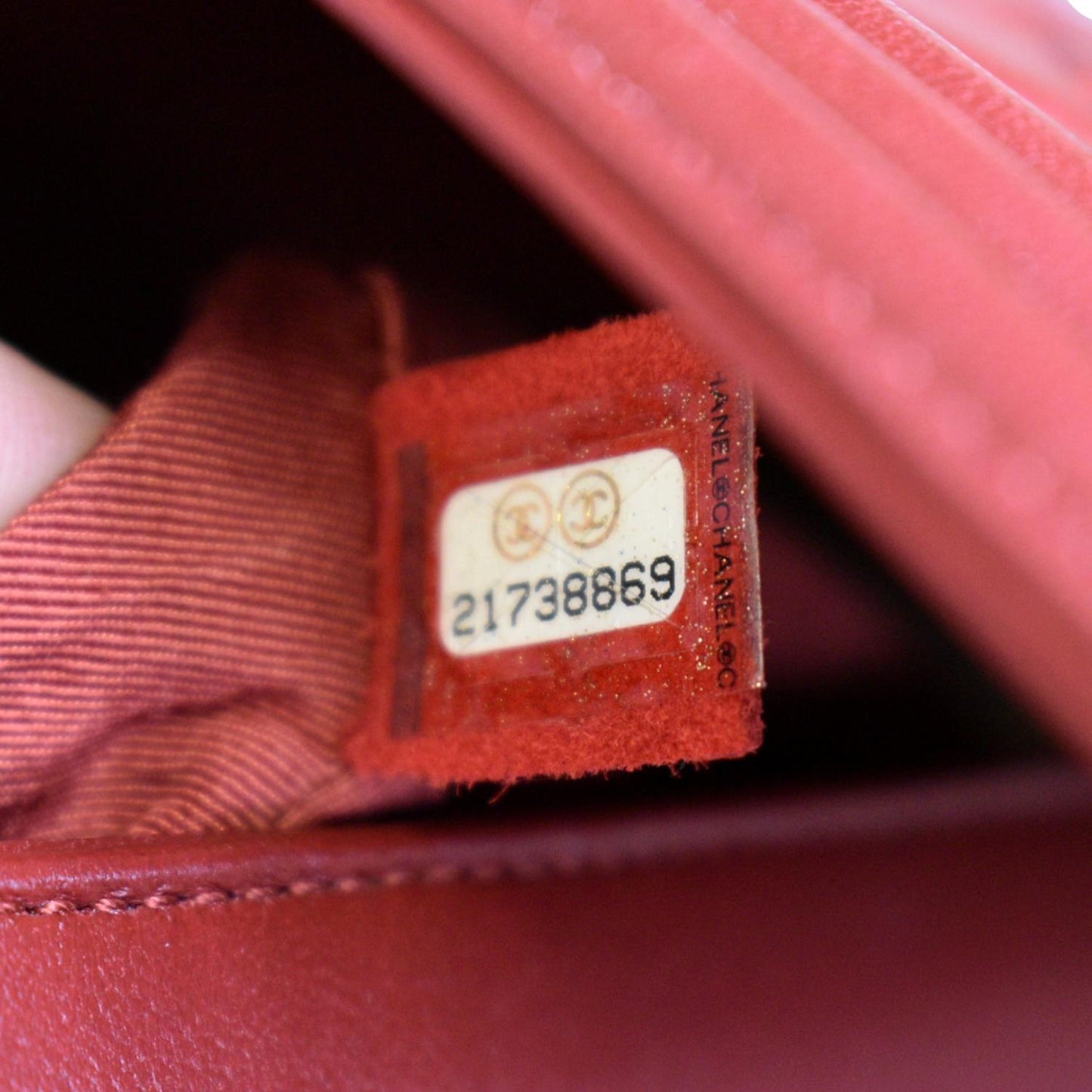 CHANEL Medium Boy Flap Calf Leather Shoulder Bag Red