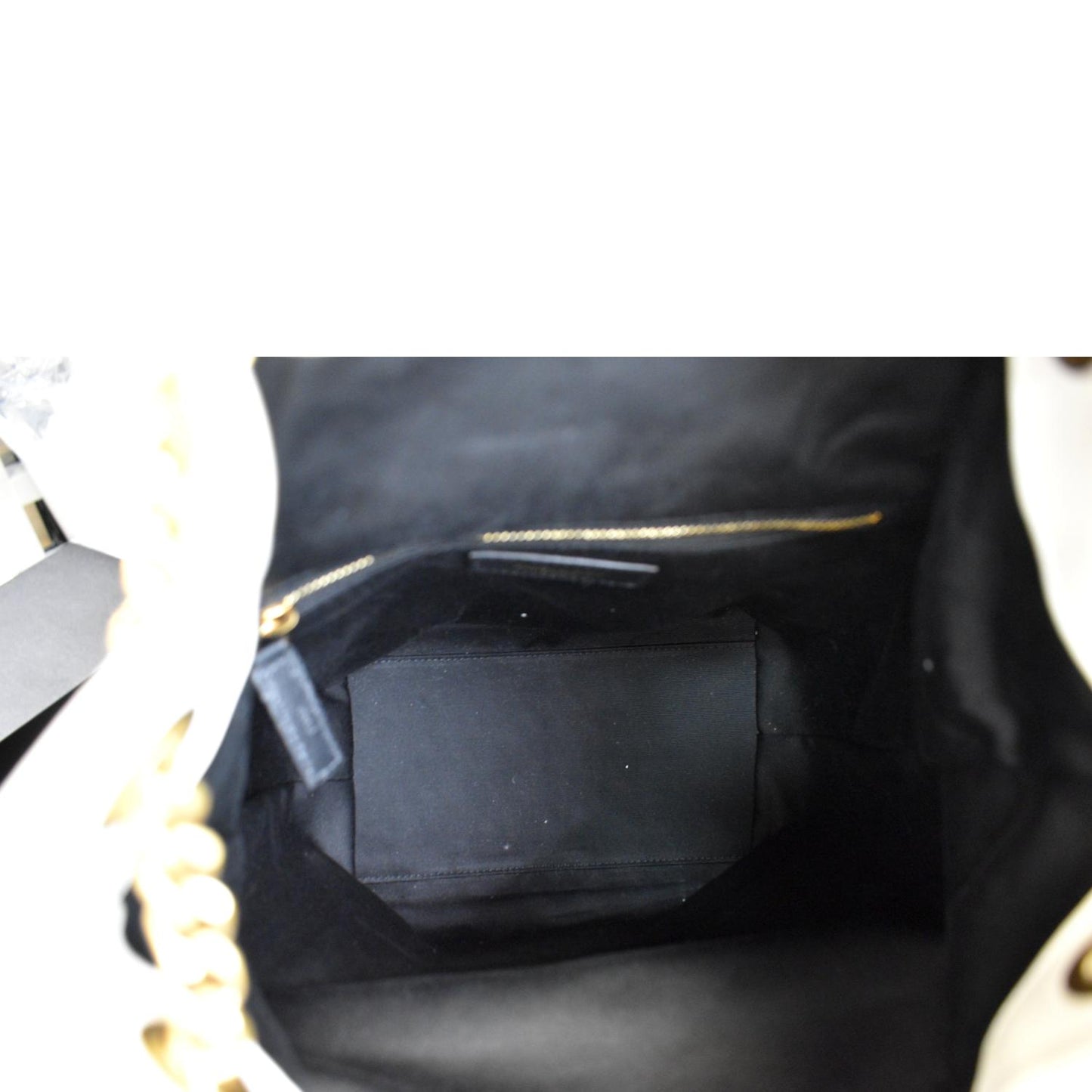 YVES SAINT LAURENT Joe Lambskin Leather Backpack Bag Blanc Vintage