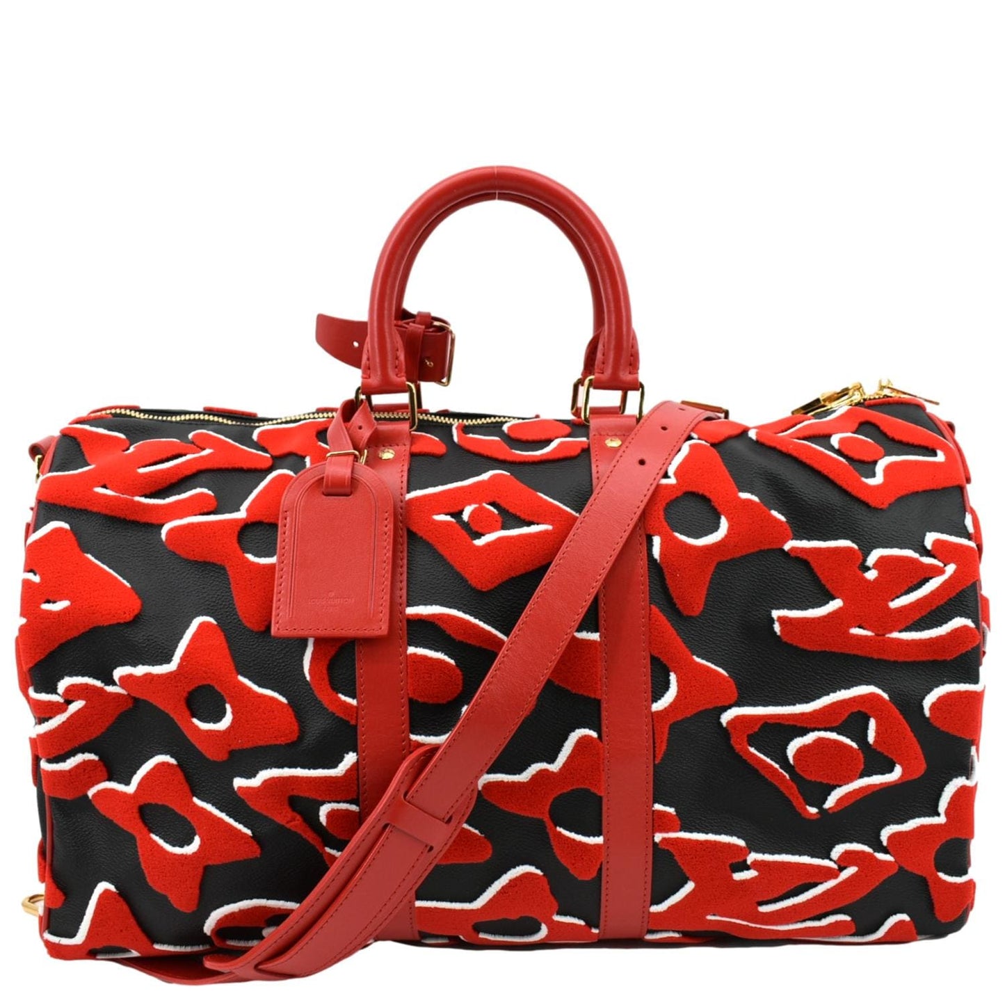 LOUIS VUITTON LVxUF Keepall Bandouliere 45 Tufted Monogram Satchel Bag Bicolor