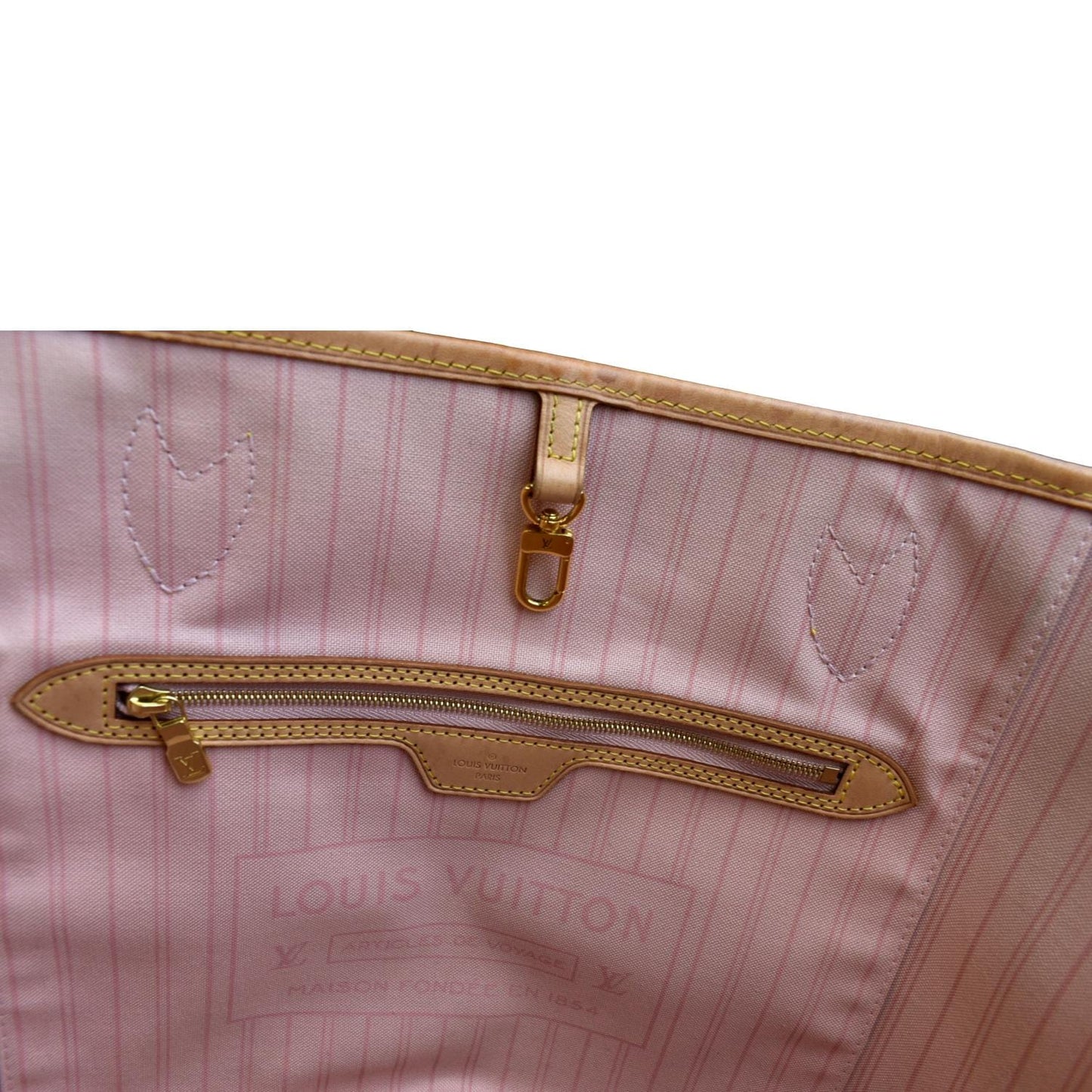 LOUIS VUITTON Neverfull MM Damier Azur Tote Bag White -