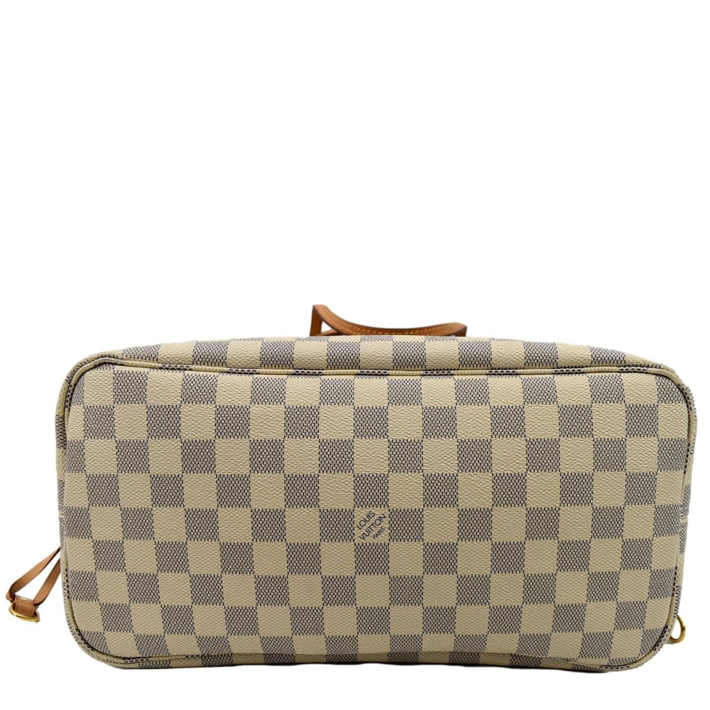 LOUIS VUITTON Neverfull MM Damier Azur Tote Bag White -