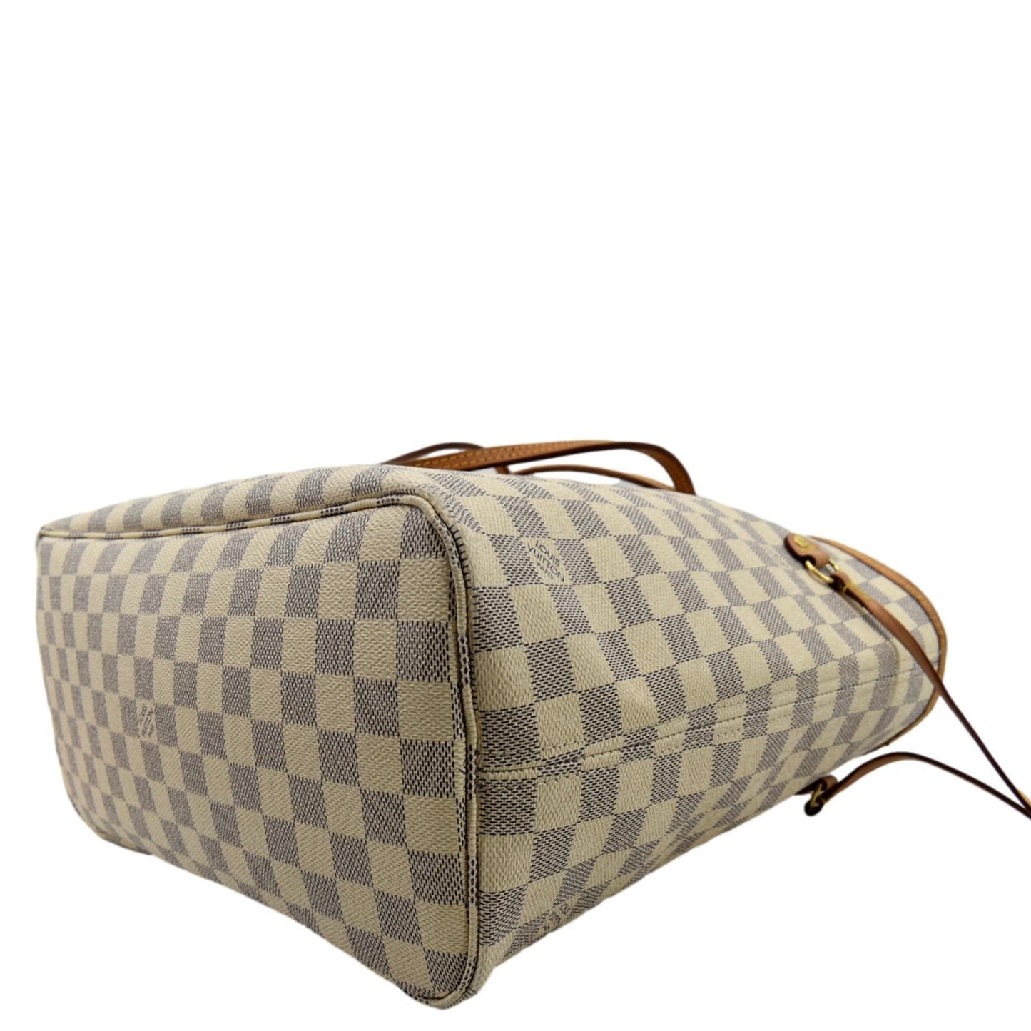 LOUIS VUITTON Neverfull MM Damier Azur Tote Bag White -