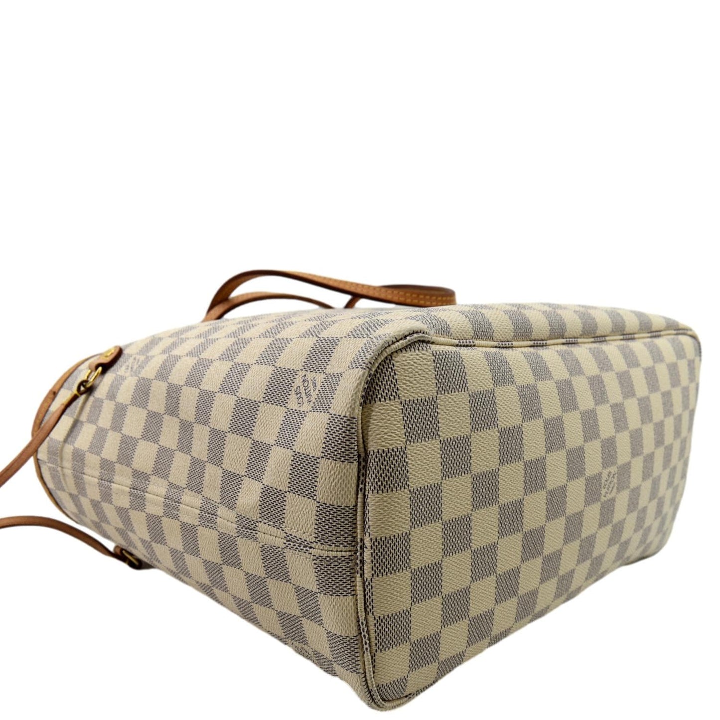 LOUIS VUITTON Neverfull MM Damier Azur Tote Bag White -