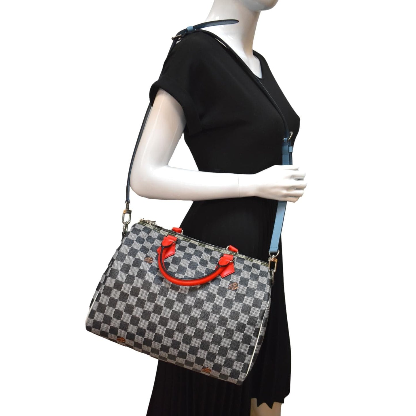 LOUIS VUITTON  30 Bandouliere Damier Shoulder Bag Black White