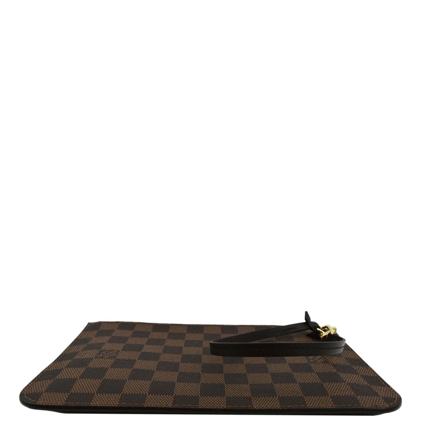 LOUIS VUITTON Neverfull Damier Ebene Pochette Wristlet Pouch Brown