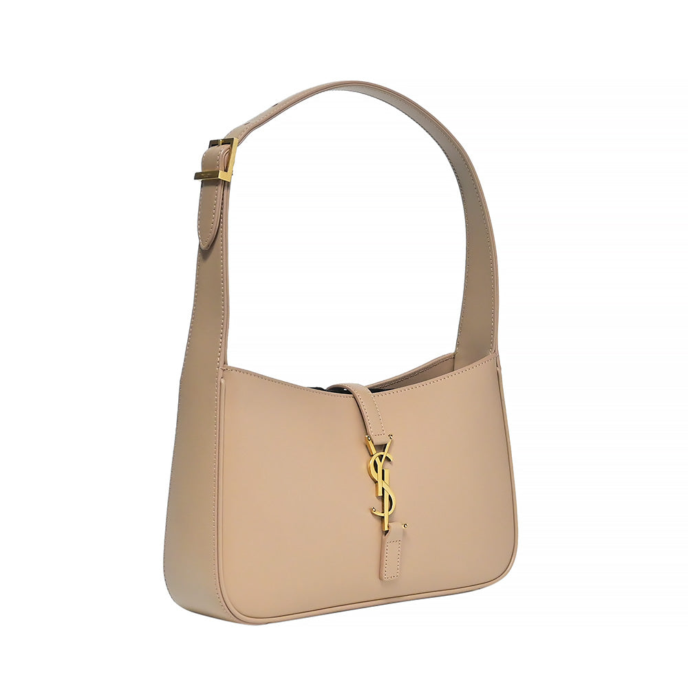 Saint Laurent Beige LE 5 A 7 Smooth Leather Hobo Bag [Clearance Sale]