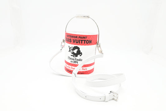 Louis Vuitton Paint Can Crossbody Bag in Red and White Canvas